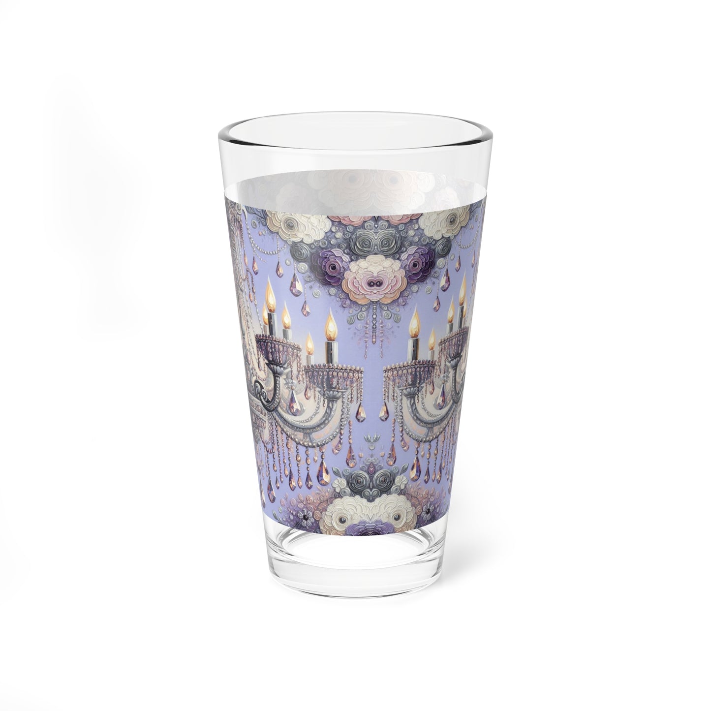 Charming Floral Chandelier Glass, Elegant Drinking Vessel, Perfect for Special Occasions, Floral Home Decor, Gift for Hostess - Lilac Jeweled Chandelier