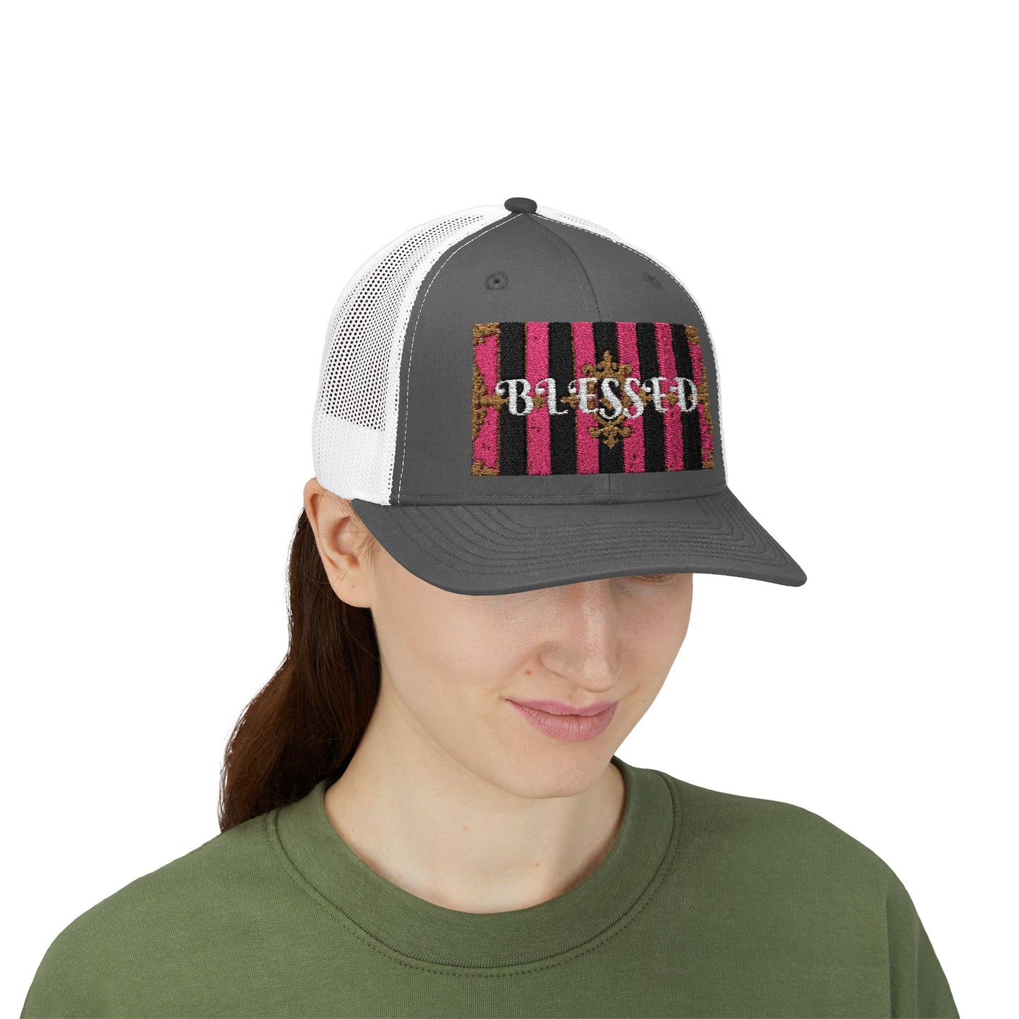 Blessed Snapback Trucker Cap, Inspirational Hat, Casual Headwear, Faith-Based Gift, Trendy Accessory, Ideal for Daily Wear