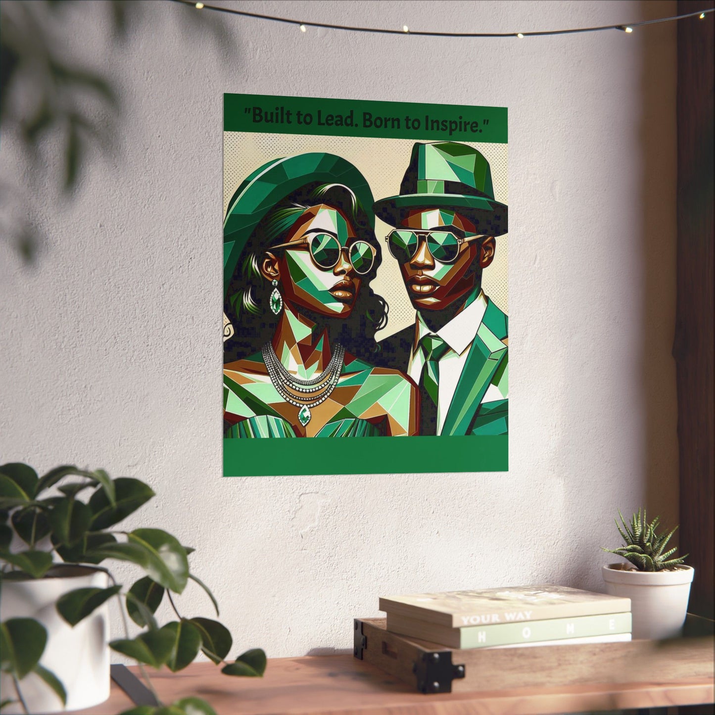 Afro Art Poster - Elegant Matte Vertical Wall Decor - "Built to Lead. Born to Inspire."