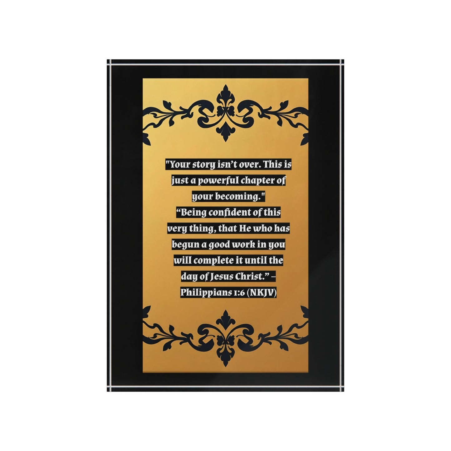 Inspirational Photo Block - Uplifting Scripture Decor for Home or Office - "Your story isn't over"