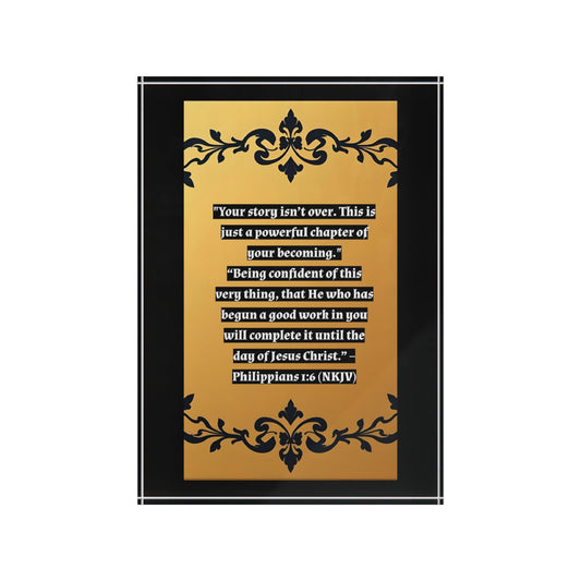 Inspirational Photo Block - Uplifting Scripture Decor for Home or Office - "Your story isn't over"