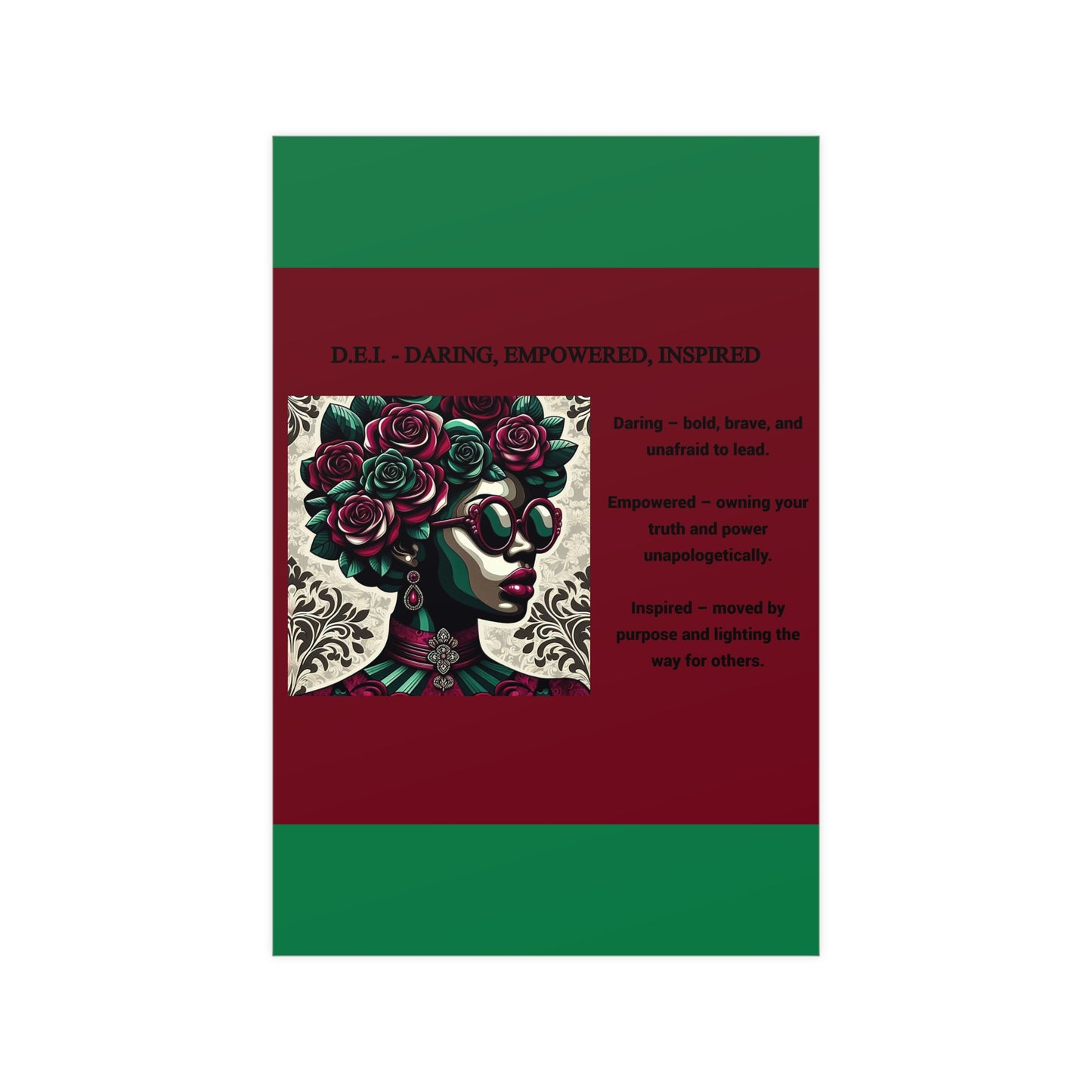 Empowered Woman Matte Poster - Inspirational Art for Home Decor - Daring, Empowered, Inspired