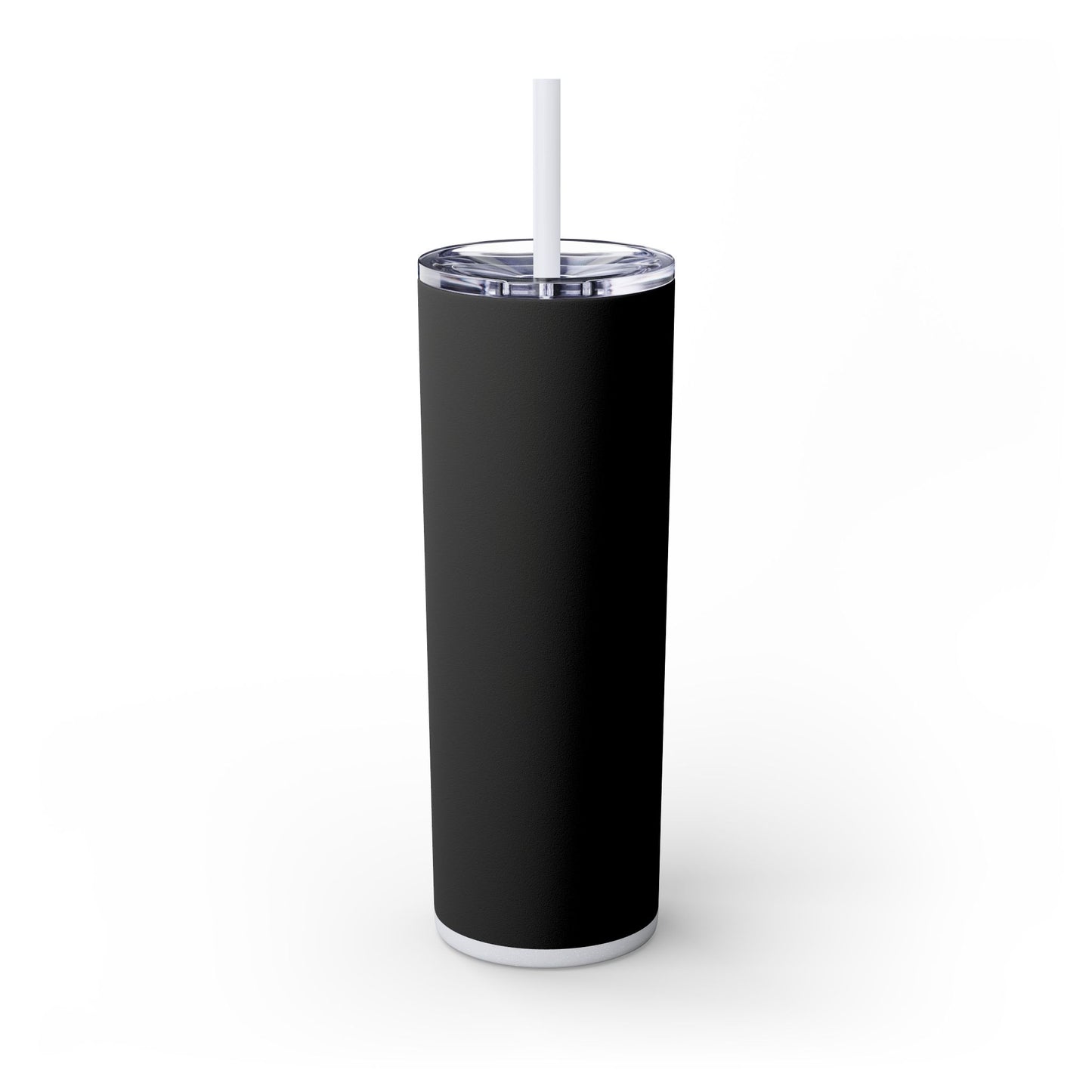 Stylish Black Skinny Tumbler with Straw, 20oz - Perfect for Coffee, Juice, and Smoothies, Ideal Gift for Any Occasion