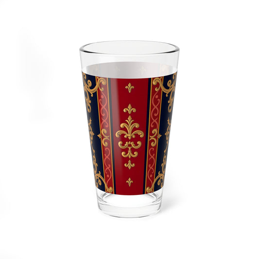 Ornate Mixing Glass, Vintage Style Beverage Cup, Perfect for Cocktails, Barware Gift, Elegant Home Decor - Midnight Blue & Dusk Red Gold Baroque
