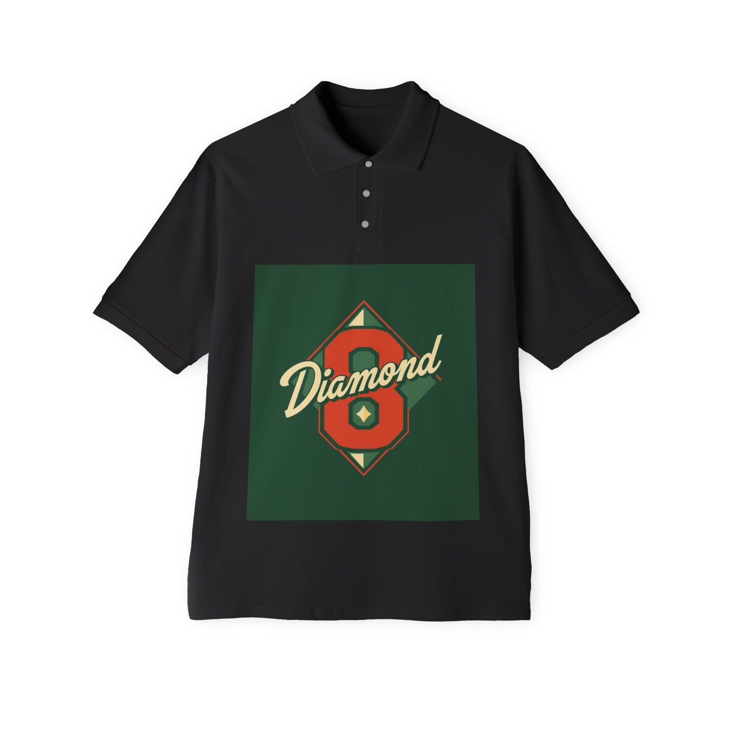 Vintage Baseball Diamond Polo Shirt, Men's Golf Shirt, Casual Summer Polo - Diamond 8