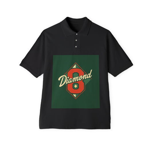 Vintage Baseball Diamond Polo Shirt, Men's Golf Shirt, Casual Summer Polo - Diamond 8