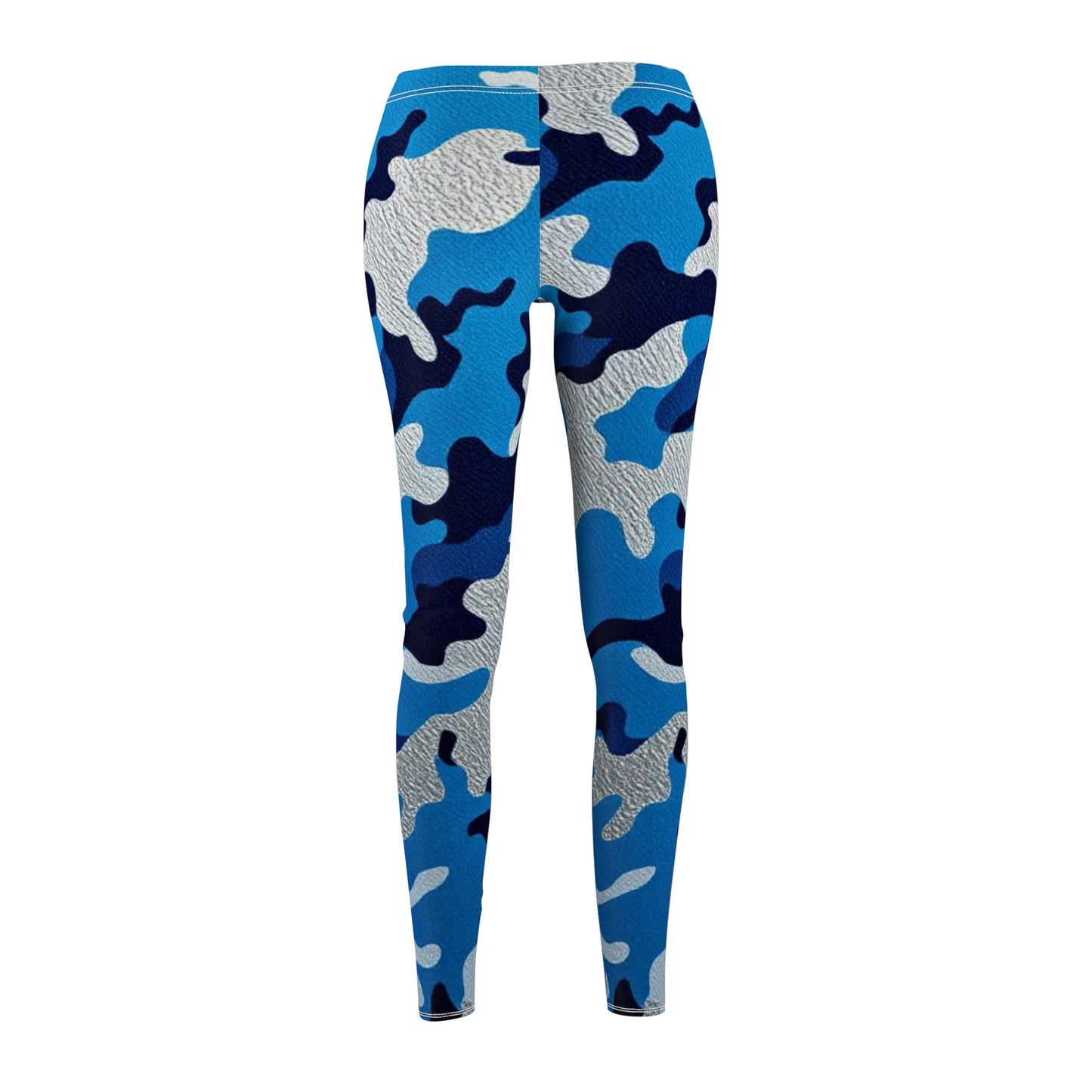 Camouflage Print Casual Leggings, Trendy Activewear, Comfortable Workout Pants, Stylish Athleisure - Blue Camo