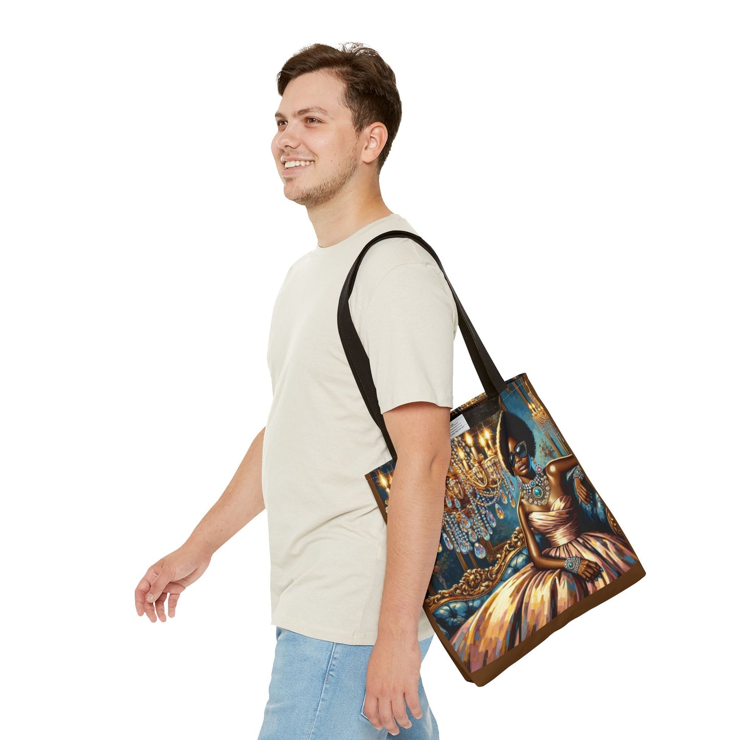 Elegant Fashion Tote Bag, Chic Handbag for Women, Stylish Shopping Bag, Glamorous Gift for Her, Art Tote - Elegant Lady & Chandelier