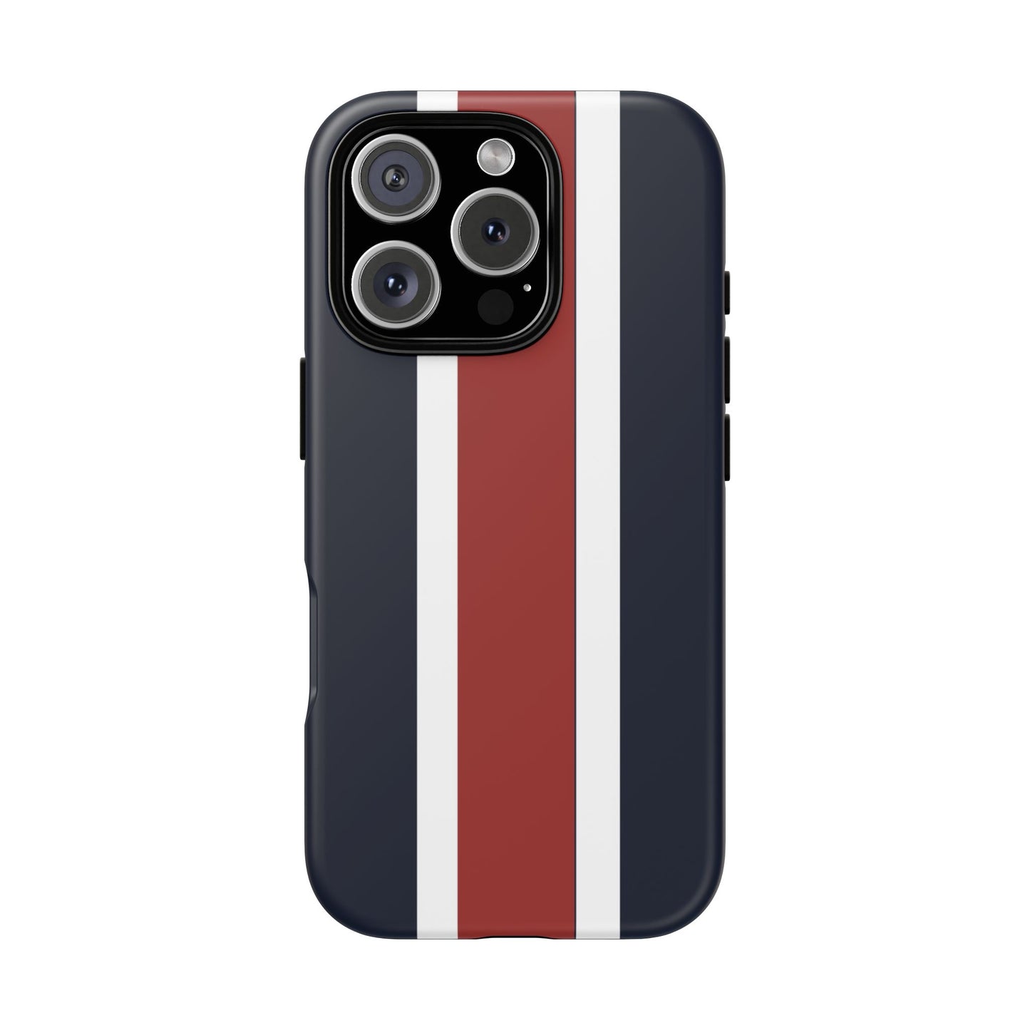 Lunar Midnight & Red-White Striped Stylish Phone Case - Tough Cases, Custom iPhone Cover, Sleek Phone Accessories, Gifts for Him/Her
