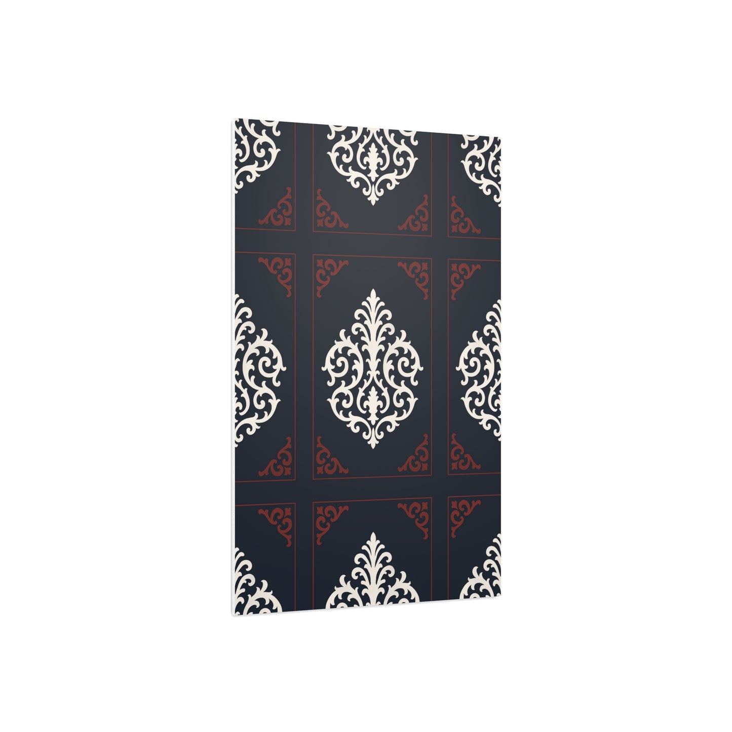 Dusk Blue-Maroon & White Baroque Foam Board Wall Art — Blue, White & Maroon Pattern