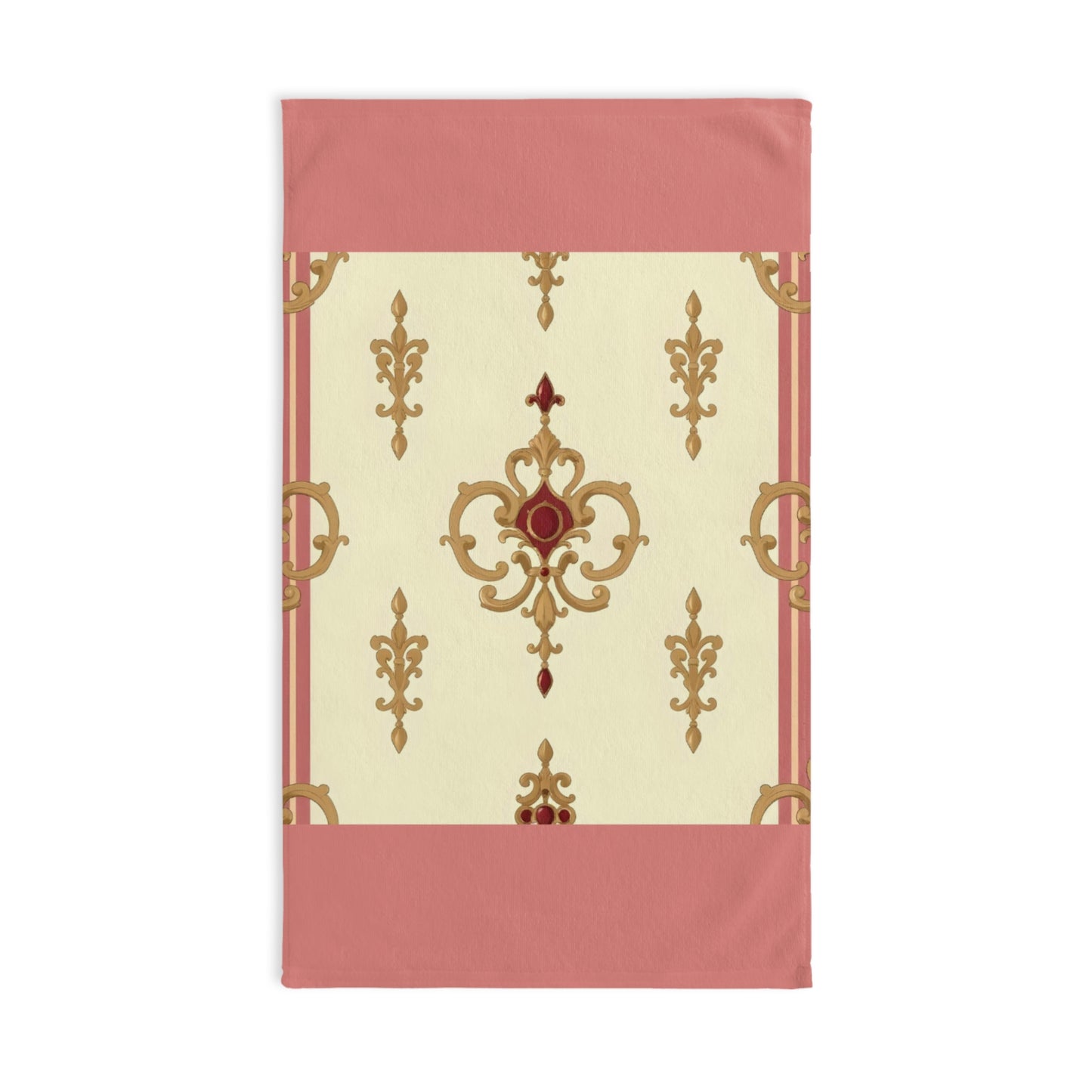 Luxurious Ornate Hand Towel - Elegant Home Décor - Mauve & Gold Damask