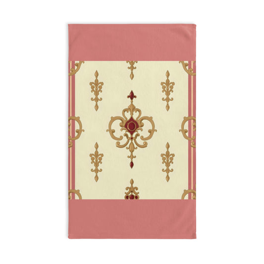 Luxurious Ornate Hand Towel - Elegant Home Décor - Mauve & Gold Damask