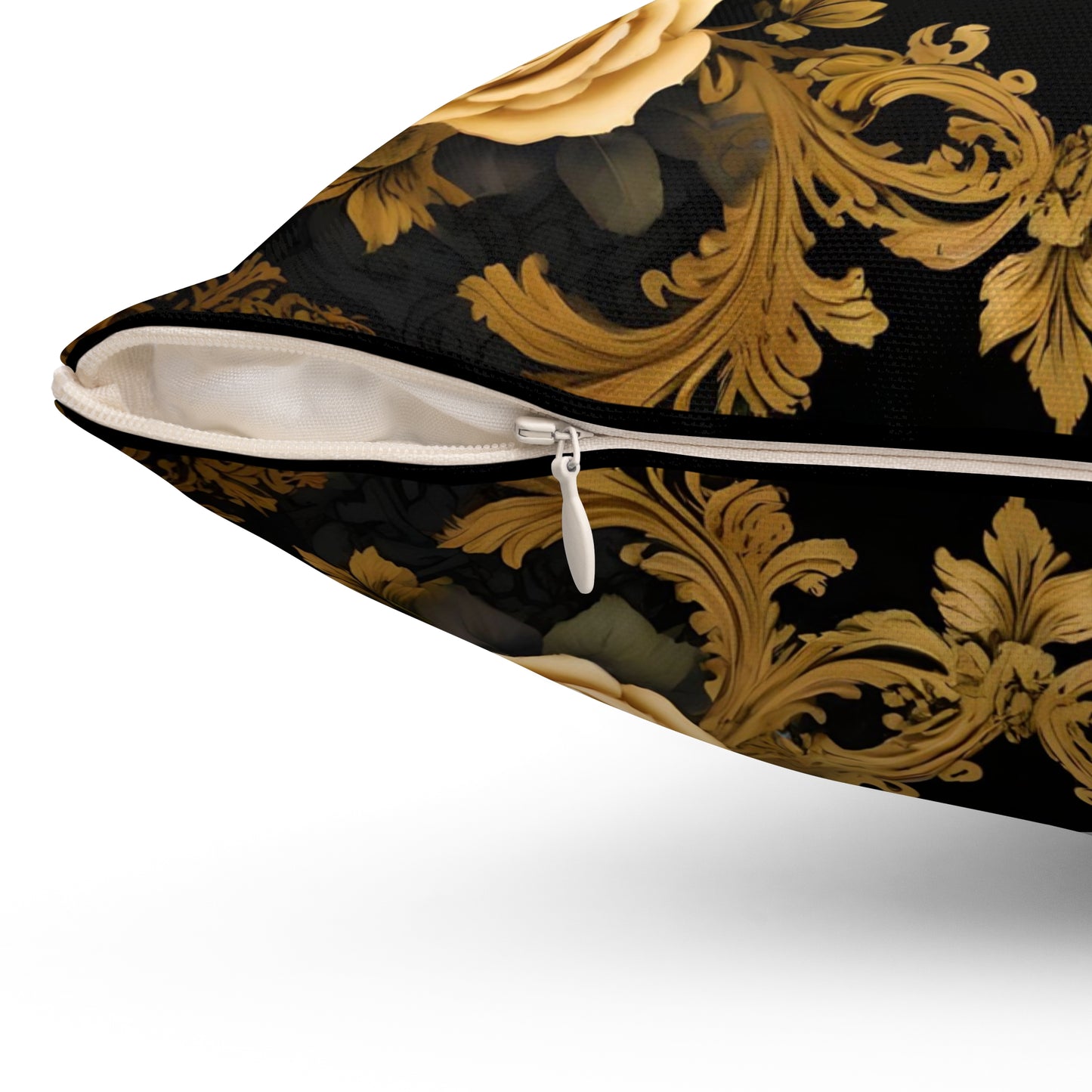 Luxurious Leopard & Roses Decorative Pillow - Gold Leopard