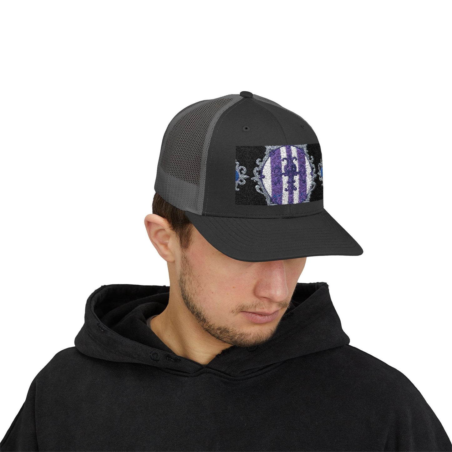 Stylish Baroque Design Snapback Trucker Cap with Artistic Design, Unisex Cap, Trendy Hat for Outdoor Activities, Casual Wear, Gift Idea