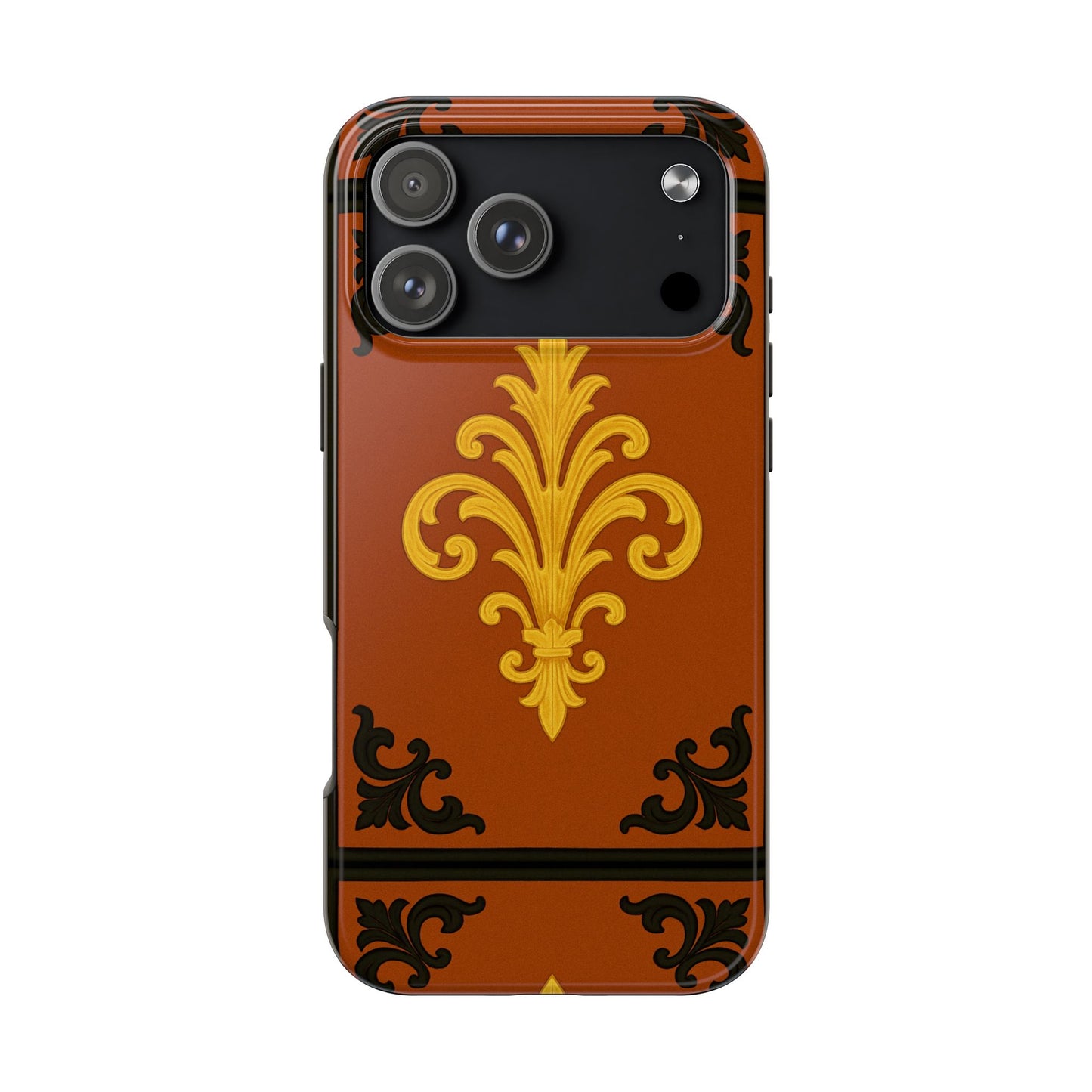 Dusk Terracotta Baroque Tough Phone Case — Vintage Baroque Design, Protective iPhone Cover