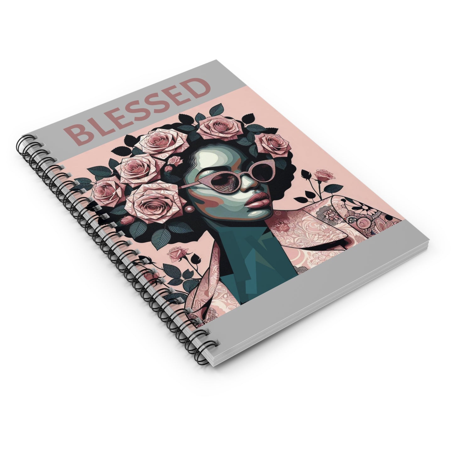 Blessed Floral Spiral Notebook, Inspirational Journal, Art Sketchbook, Gift for Her, Motivational Note-taking