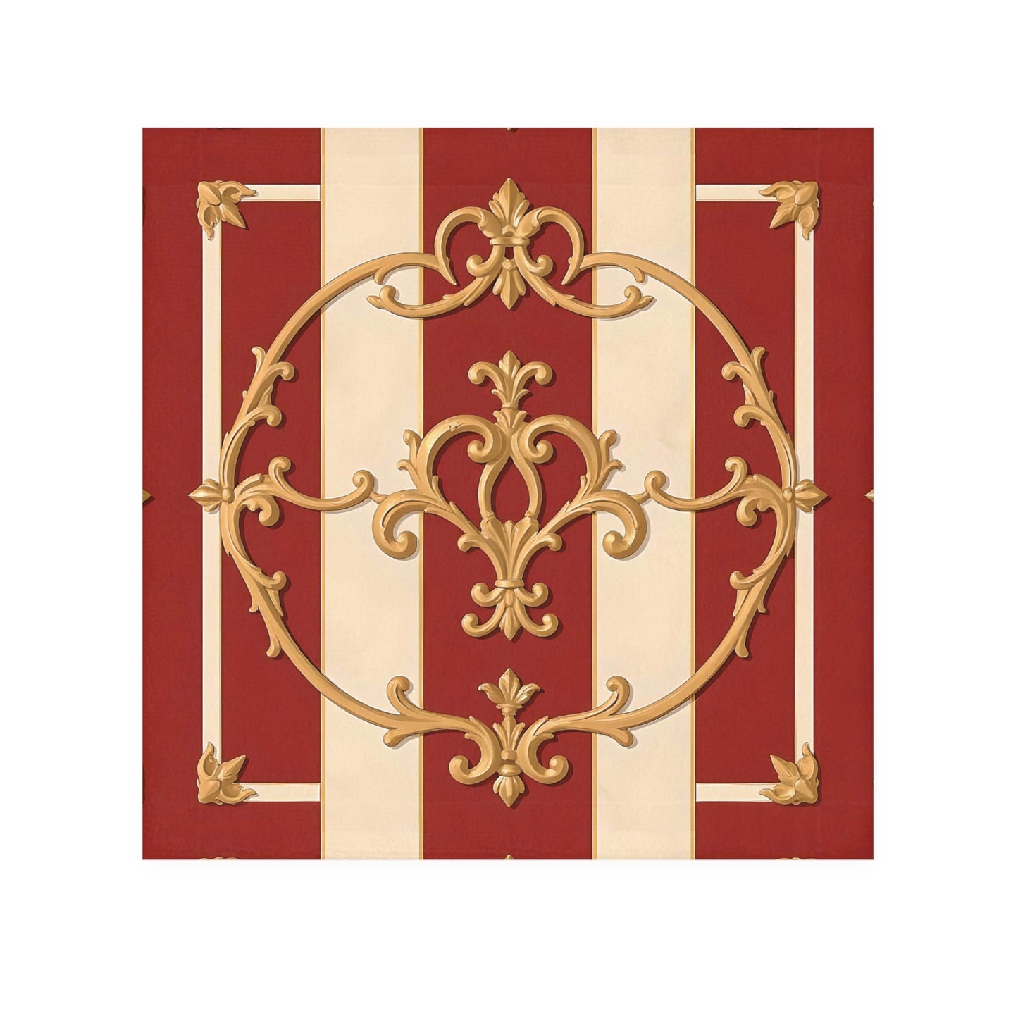 Elegant Decorative Face Towel | Luxurious Bathroom Accessory, Gift for Hostess, Spa Day Essential- Alabaster & Dusk Orange Striped Baroque