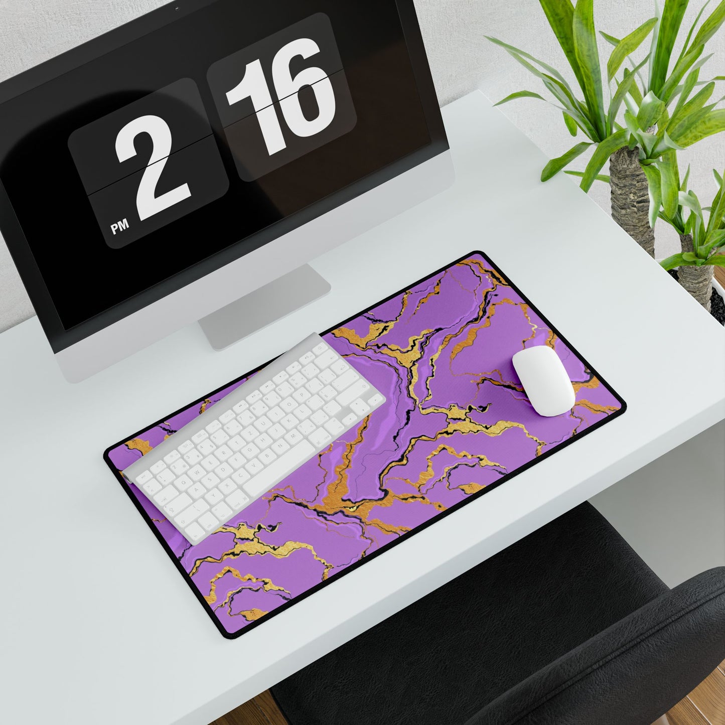 Elegant Marble Lavender Desk Mats - Purple & Black, Office Decor, Workspace Accessories, Desk Protection, Gift for Professionals