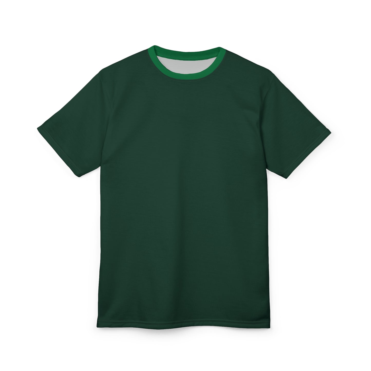 Stylish Midnight Green (Green Collar) Unisex Cut & Sew Tee, Comfortable Casual Wear for All Occasions, Perfect Gift for Birthdays