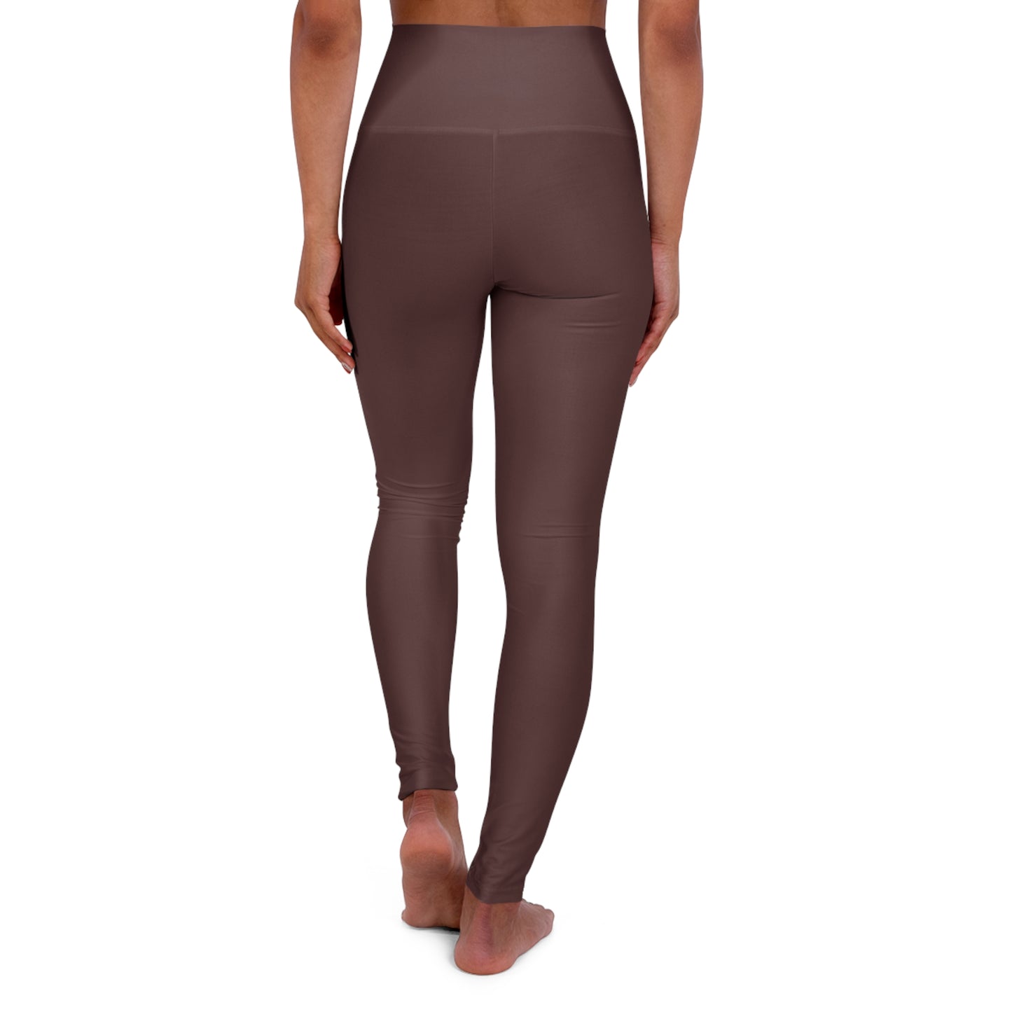 High Brown Merlot Waisted Yoga Leggings, Comfortable Activewear, Fitness Gear, Workout Leggings, Stylish Yoga Pants, Athleisure Outfit