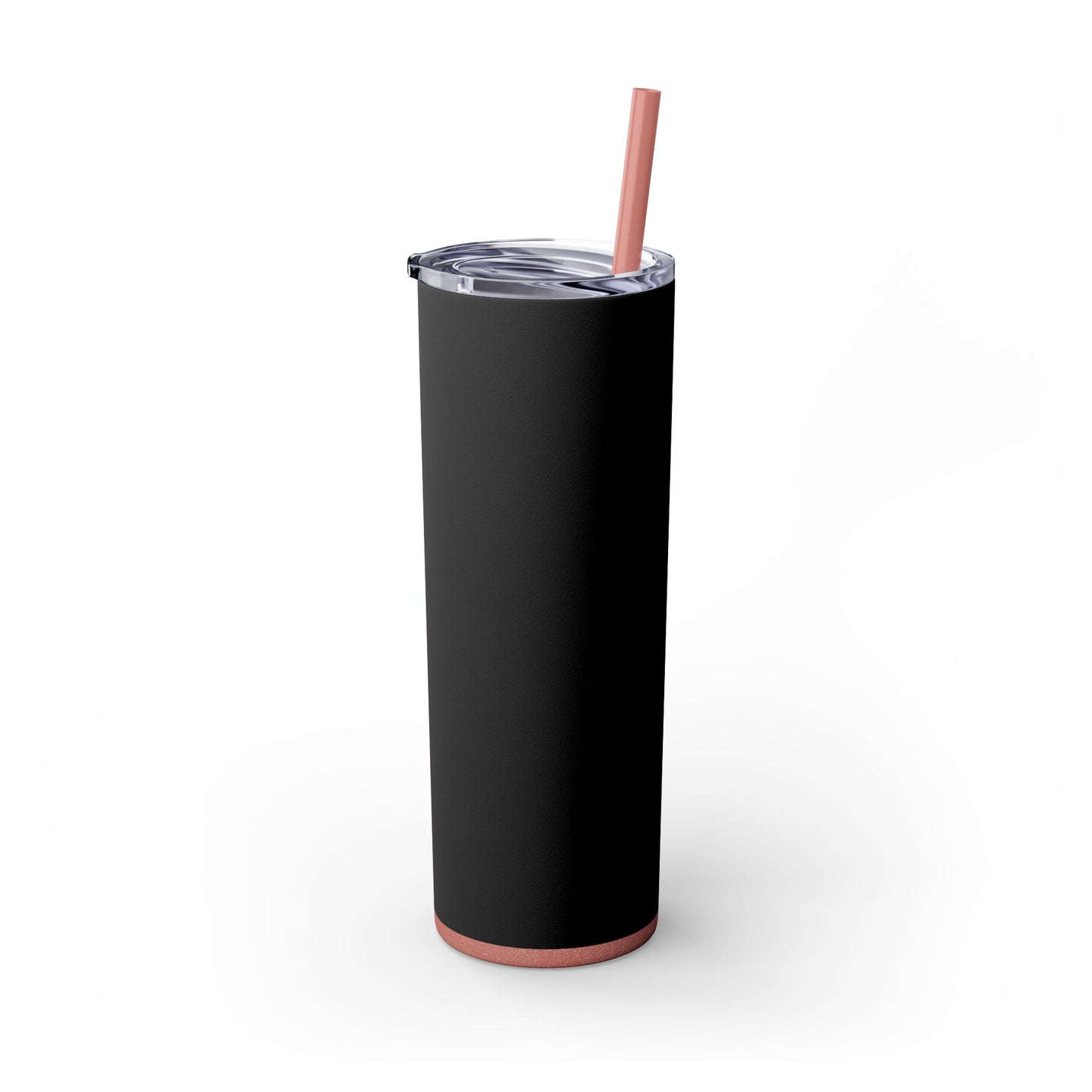Stylish Black Skinny Tumbler with Straw, 20oz - Perfect for Coffee, Juice, and Smoothies, Ideal Gift for Any Occasion