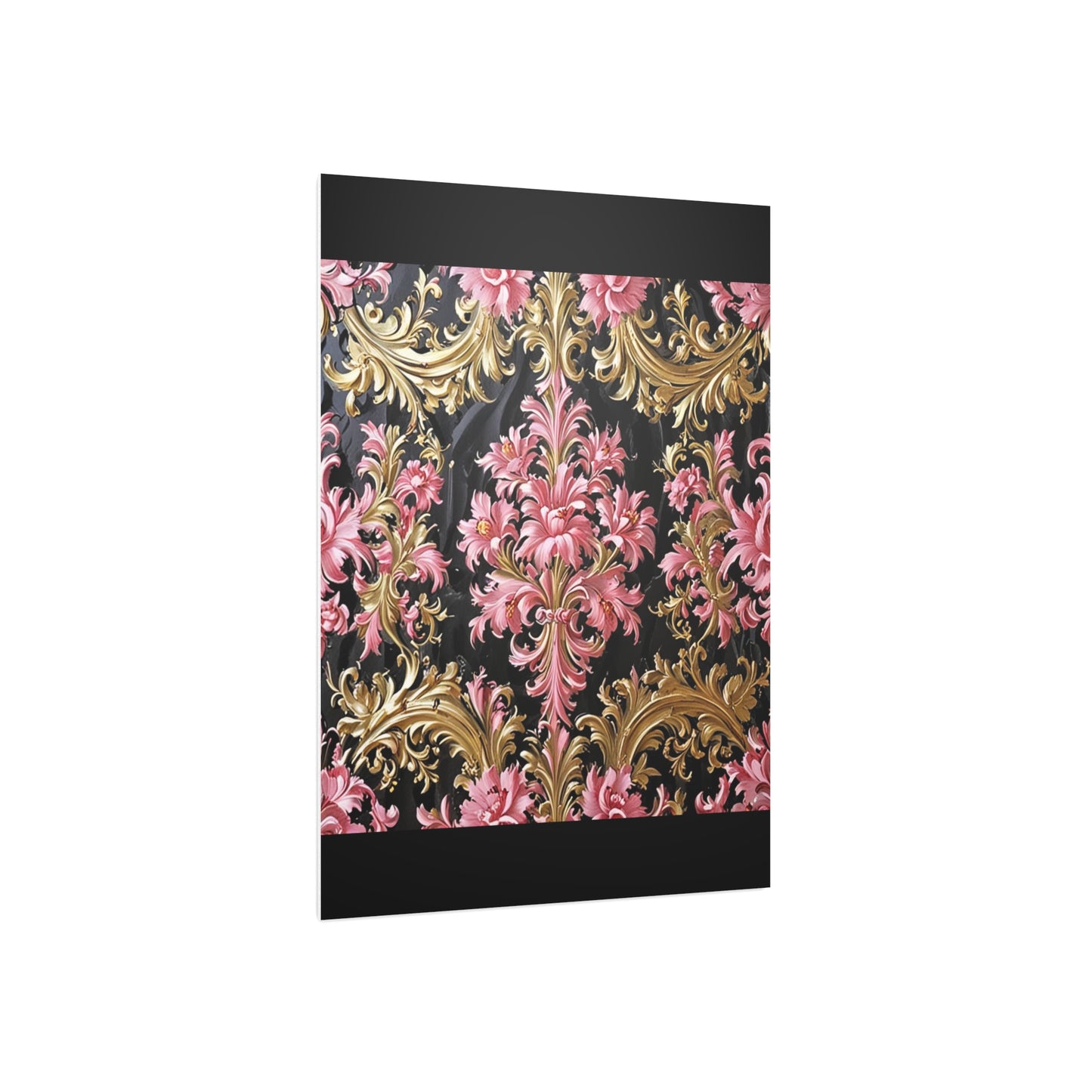 Elegant Floral Foam Board | Decorative Wall Art, Home Decor, Wedding Decor, Party Backdrop - Black & Pink Oil Painting Style Rococo