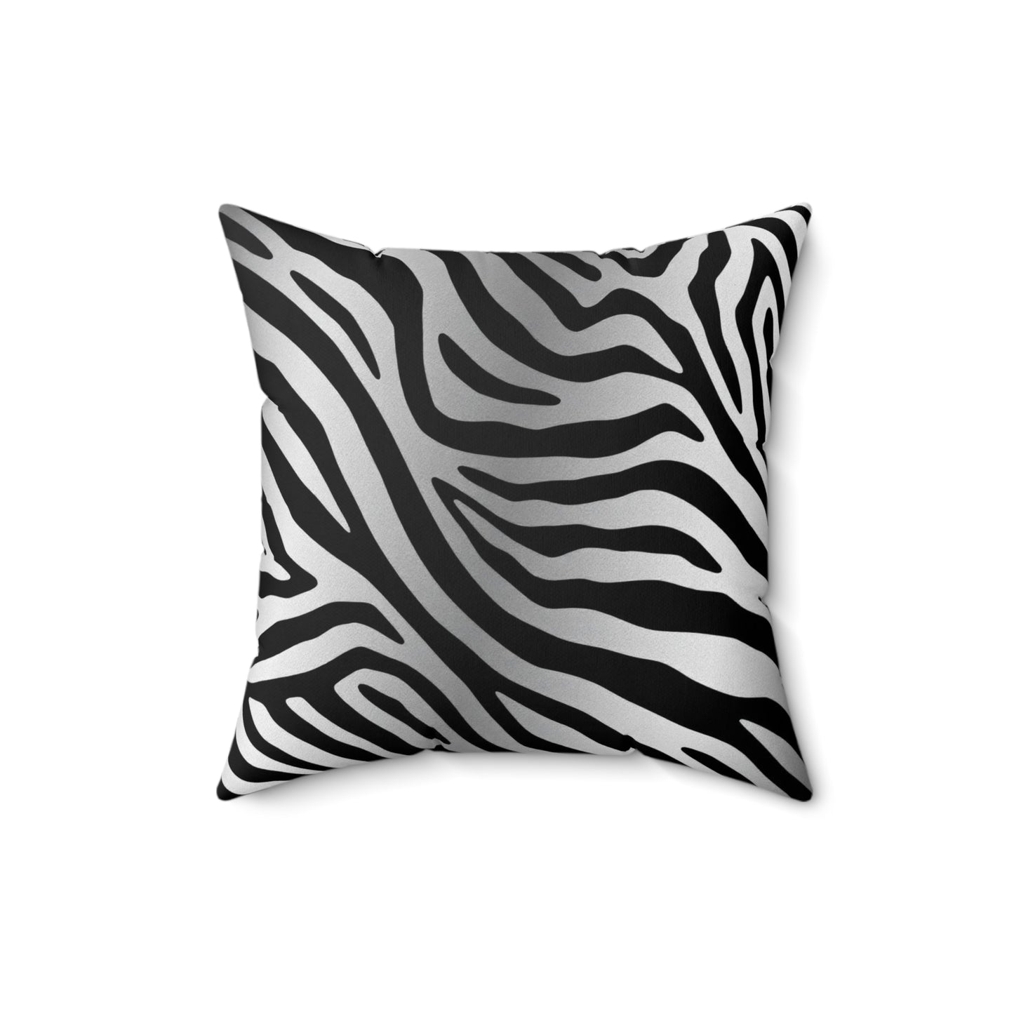 Chic Zebra Stripe Square Pillow - Stylish Home Décor - Silver