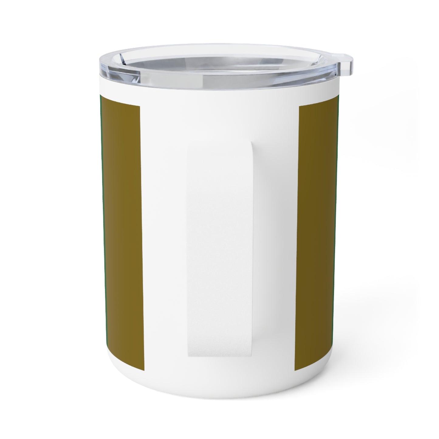 Elegant Insulated Coffee Mug | Luxe Green & Gold Design, Perfect Gift for Tea Lovers, Home Decor, Unique Wedding Favors - Olive Green Striped Rococo