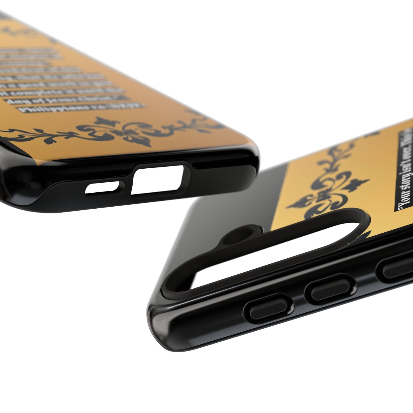 Elegant Floral Motif Phone Case - Tough Cases with Vintage Design - "Your story isn't over"