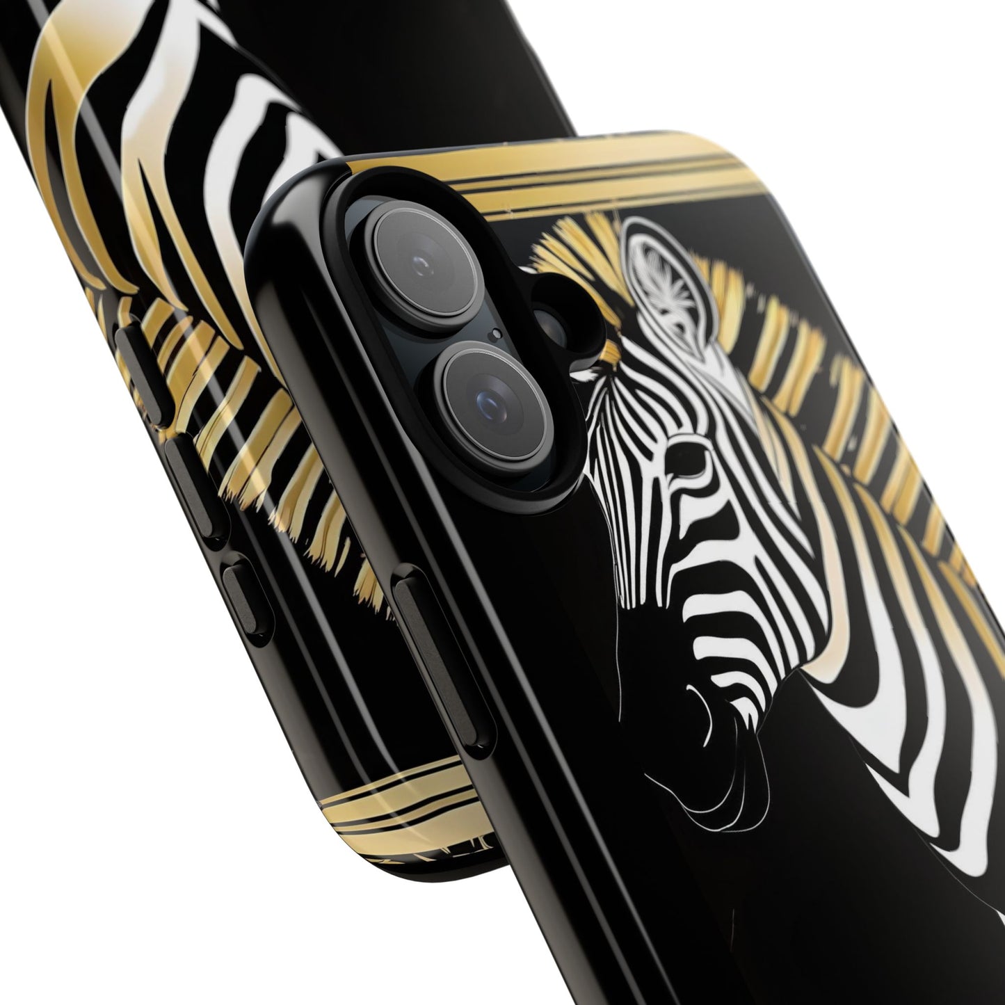 Phone Case - Elegant Zebra & Roses Design