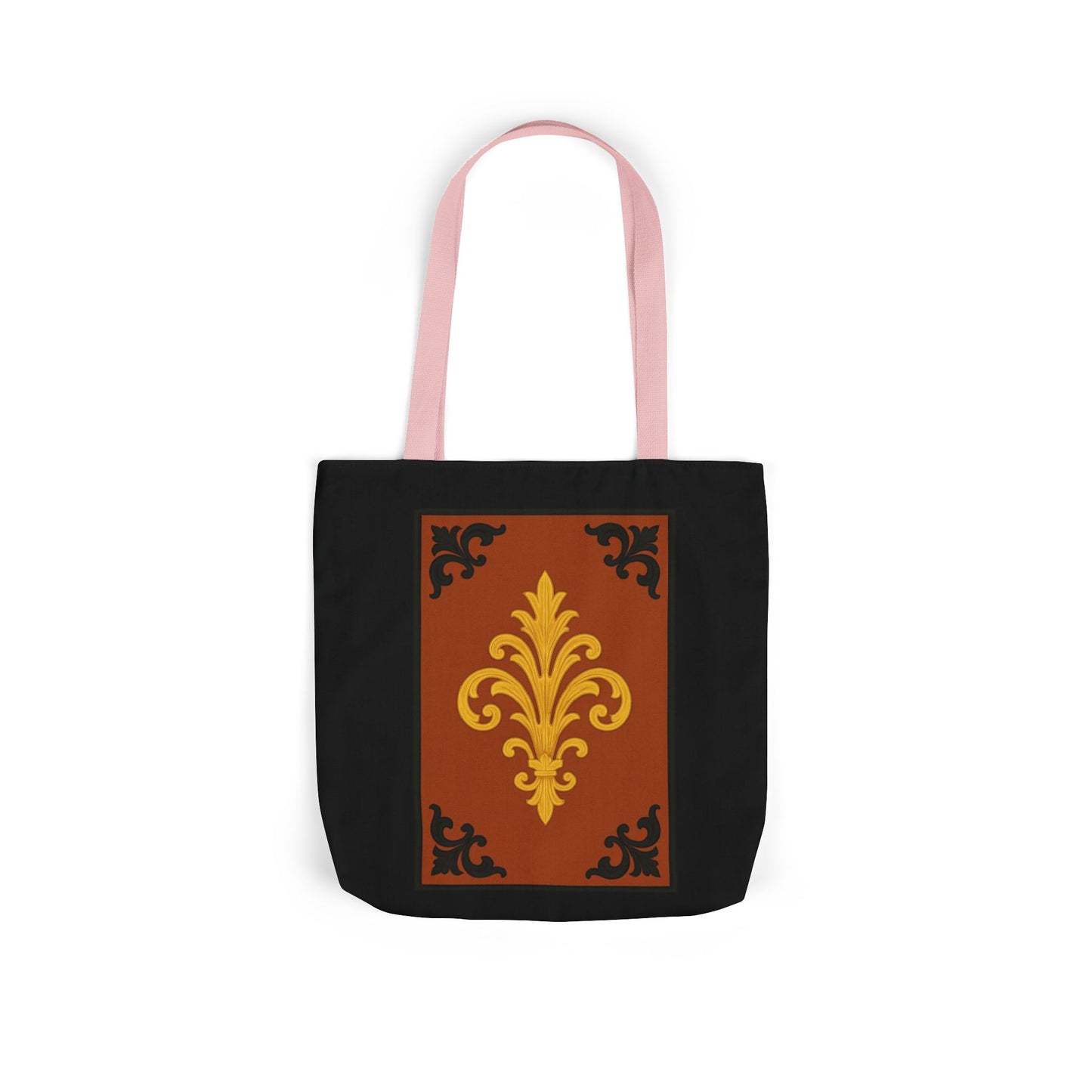 Dusk Terracotta Baroque Canvas Tote — Vintage Baroque Pattern