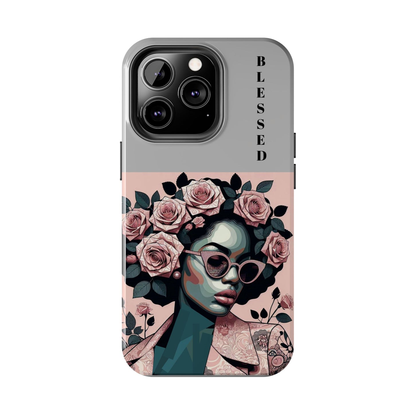 Blessed Floral Tough Phone Cases | Unique Gift for Her, Gift for Mom, Stylish Protection, Birthday Present, Black Girl Art