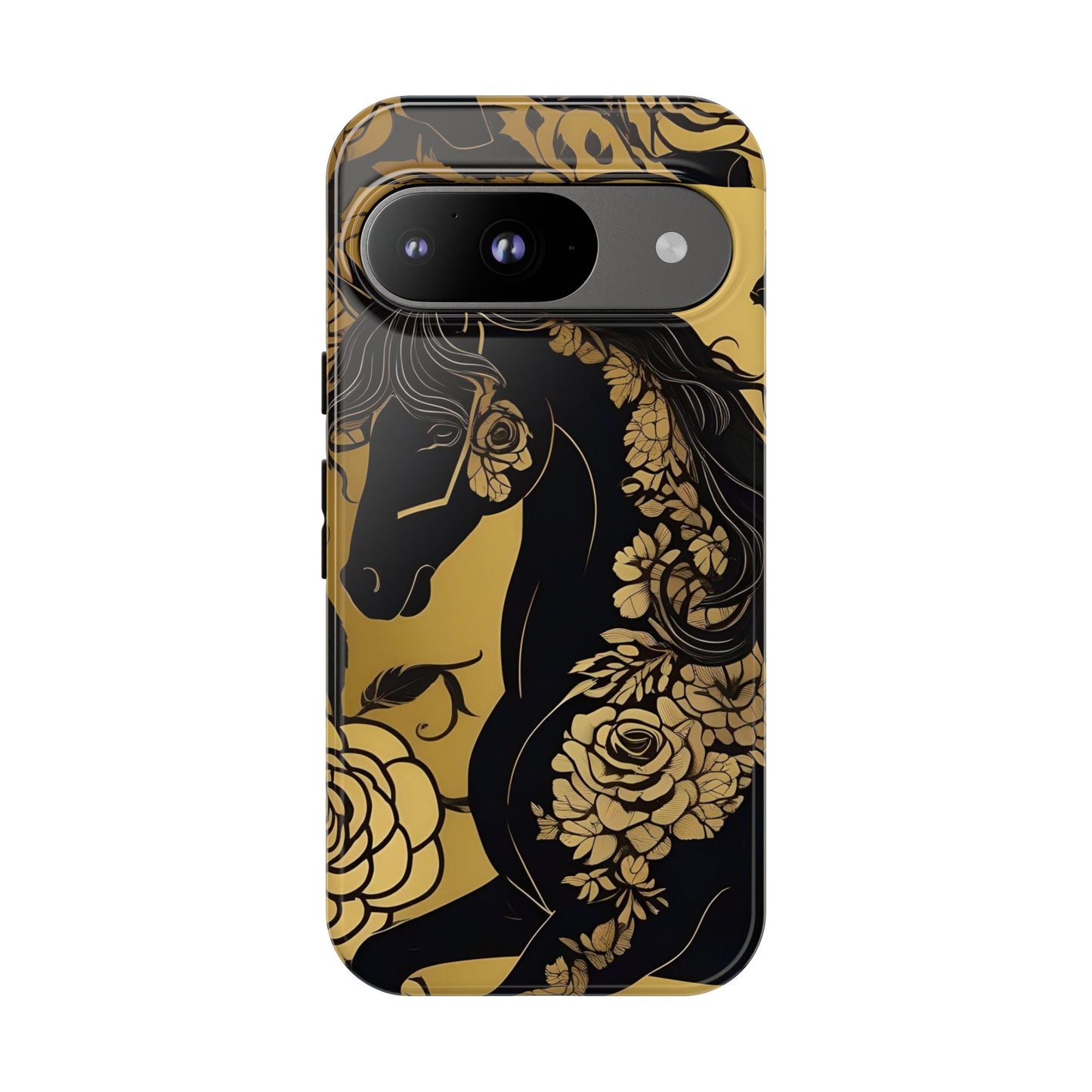 Phone Case - Elegant Horse & Roses Design