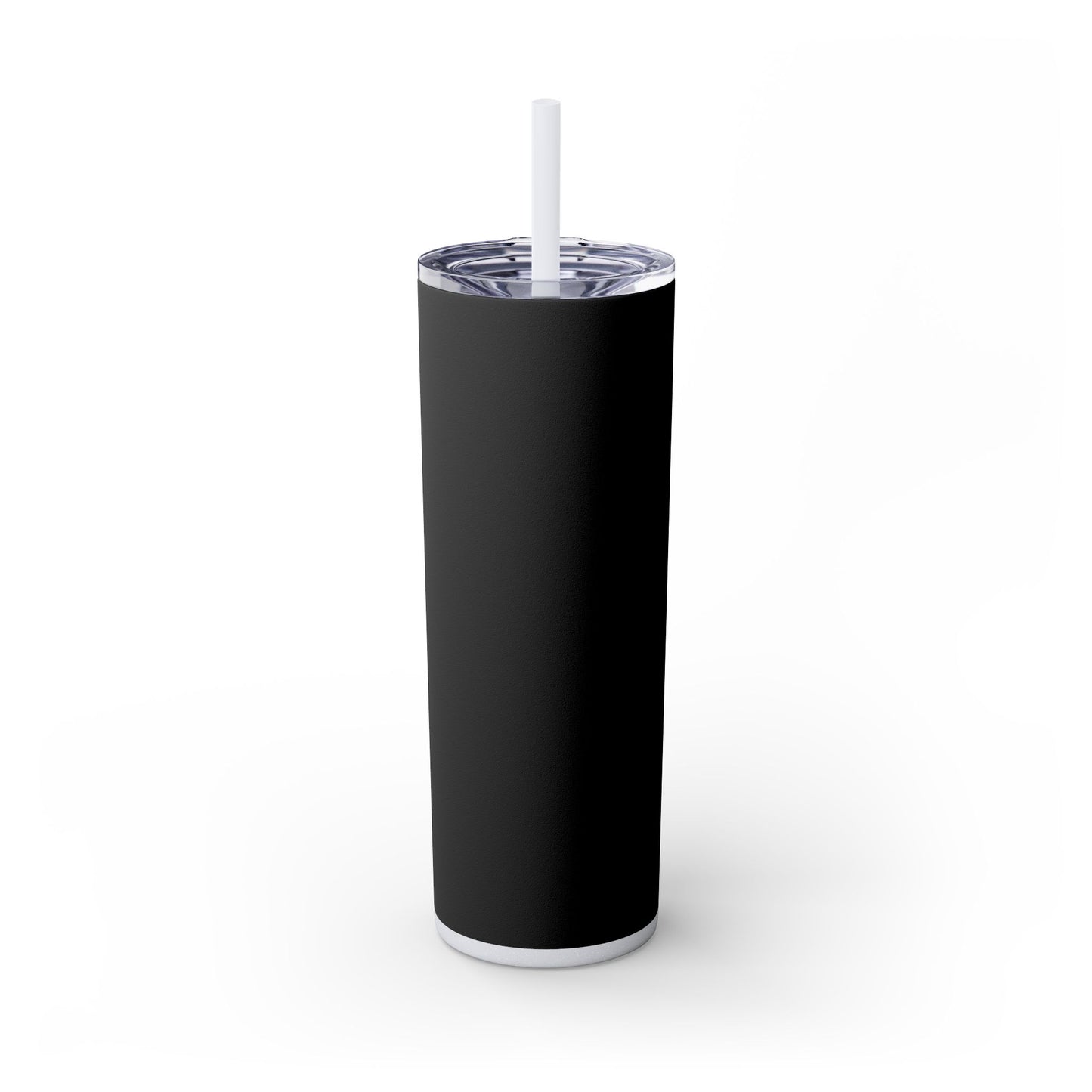 Stylish Black Skinny Tumbler with Straw, 20oz - Perfect for Coffee, Juice, and Smoothies, Ideal Gift for Any Occasion