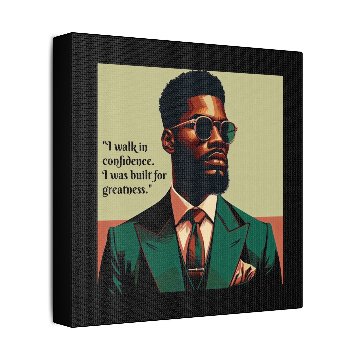 Afro Art Print Canvas, Wall Decor, Satin Stretched Canvas, African American Art, Office Decor, Home Decor - Built For Greatness