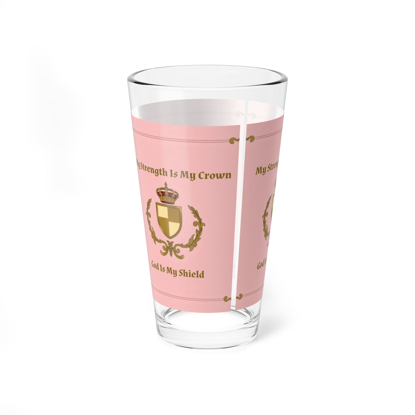 Crown & Crest Spiritual Quote Elegant Mixing Glass with Inspirational Quote, Decorative Drinkware, Gift for Friends, Home Bar Accessory