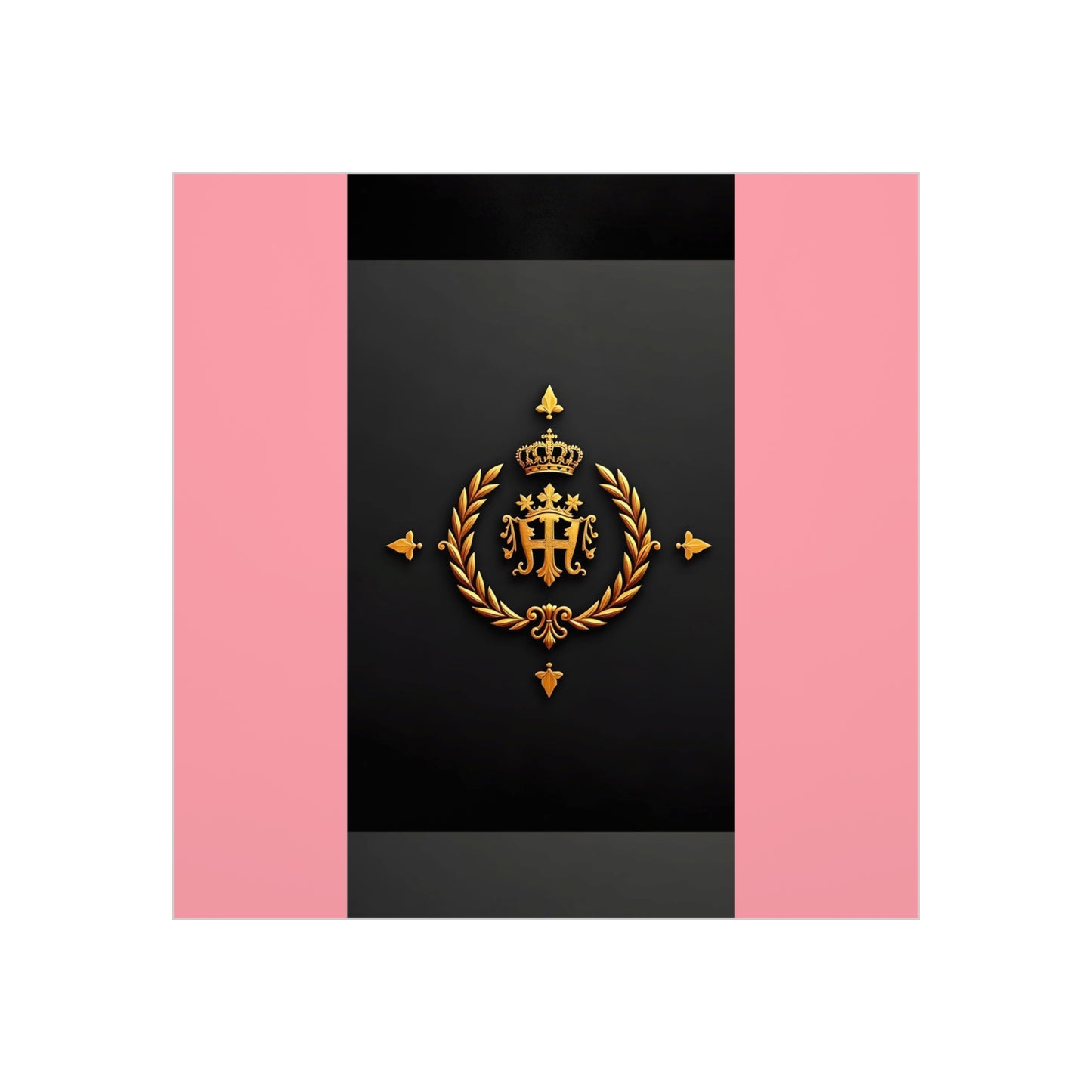 Elegant Wall Art Foam Board, Luxurious Home Decor, Modern Design Display, Stylish Room Accent, Office Decor, Unique Gift - Pink Striped Gold Crest