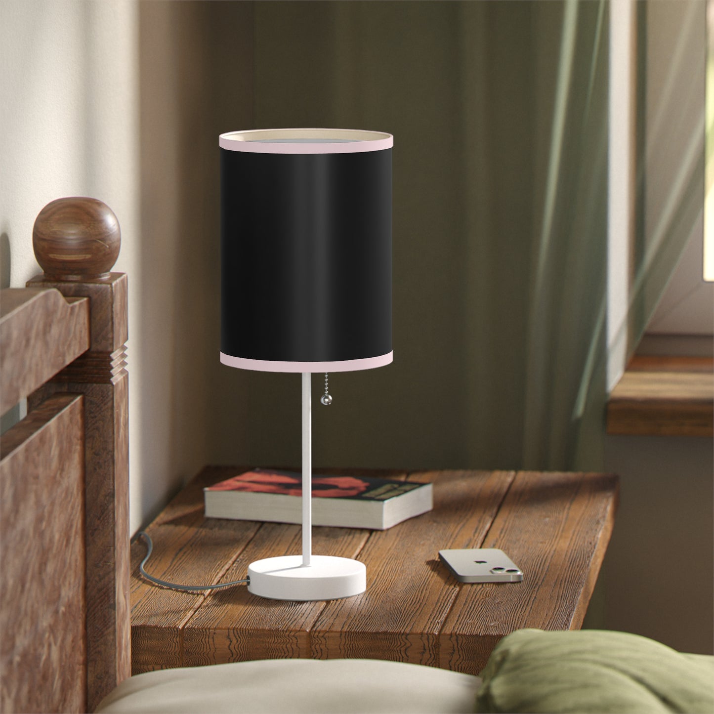 Modern Black Table Lamp, Minimalist Decor, Black Stand Lamp, Bedroom Night Light, USB Plug Lamp, Home Office Lighting