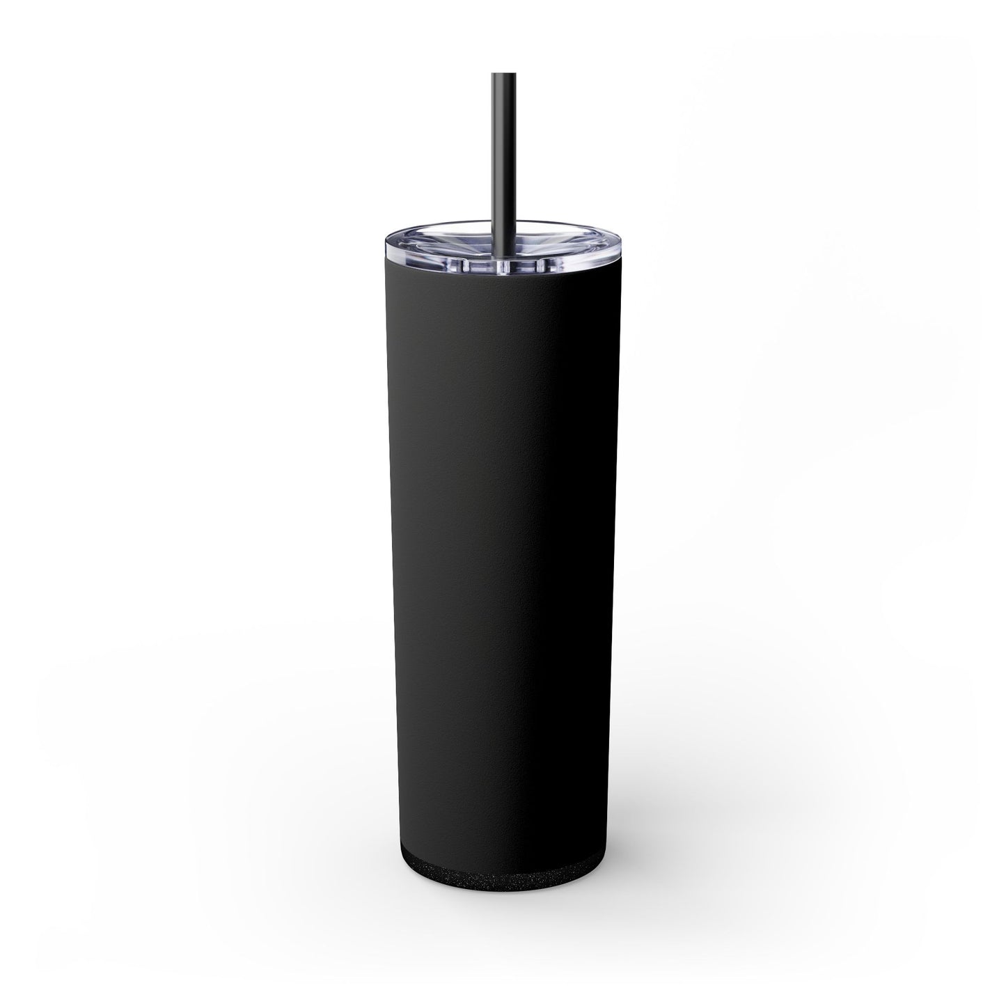 Stylish Black Skinny Tumbler with Straw, 20oz - Perfect for Coffee, Juice, and Smoothies, Ideal Gift for Any Occasion