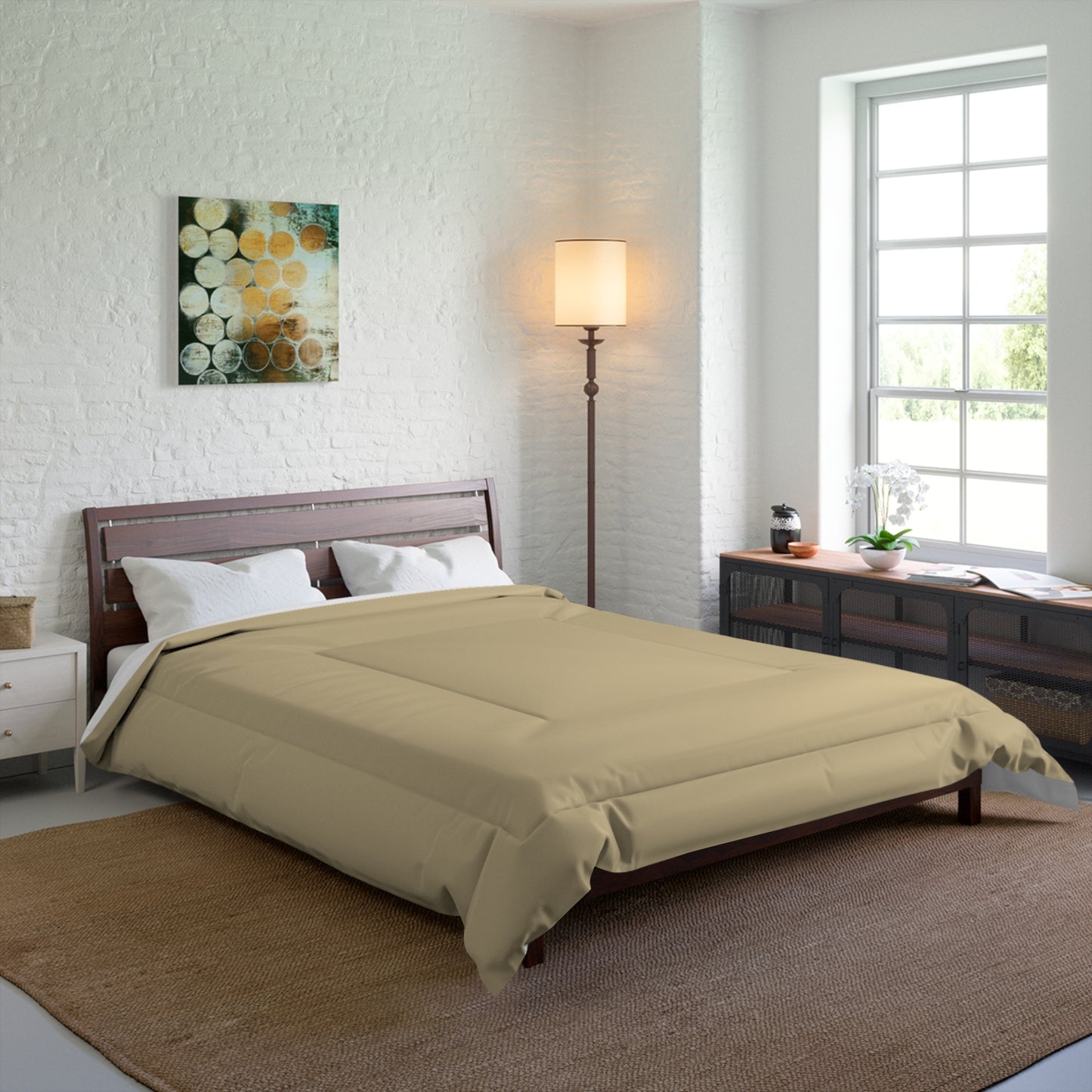 Vanilla Wheat Cozy Beige Comforter for Ultimate Sleep, Modern Bedding, Bedroom Decor, Gift for New Home, All-Season Comforter