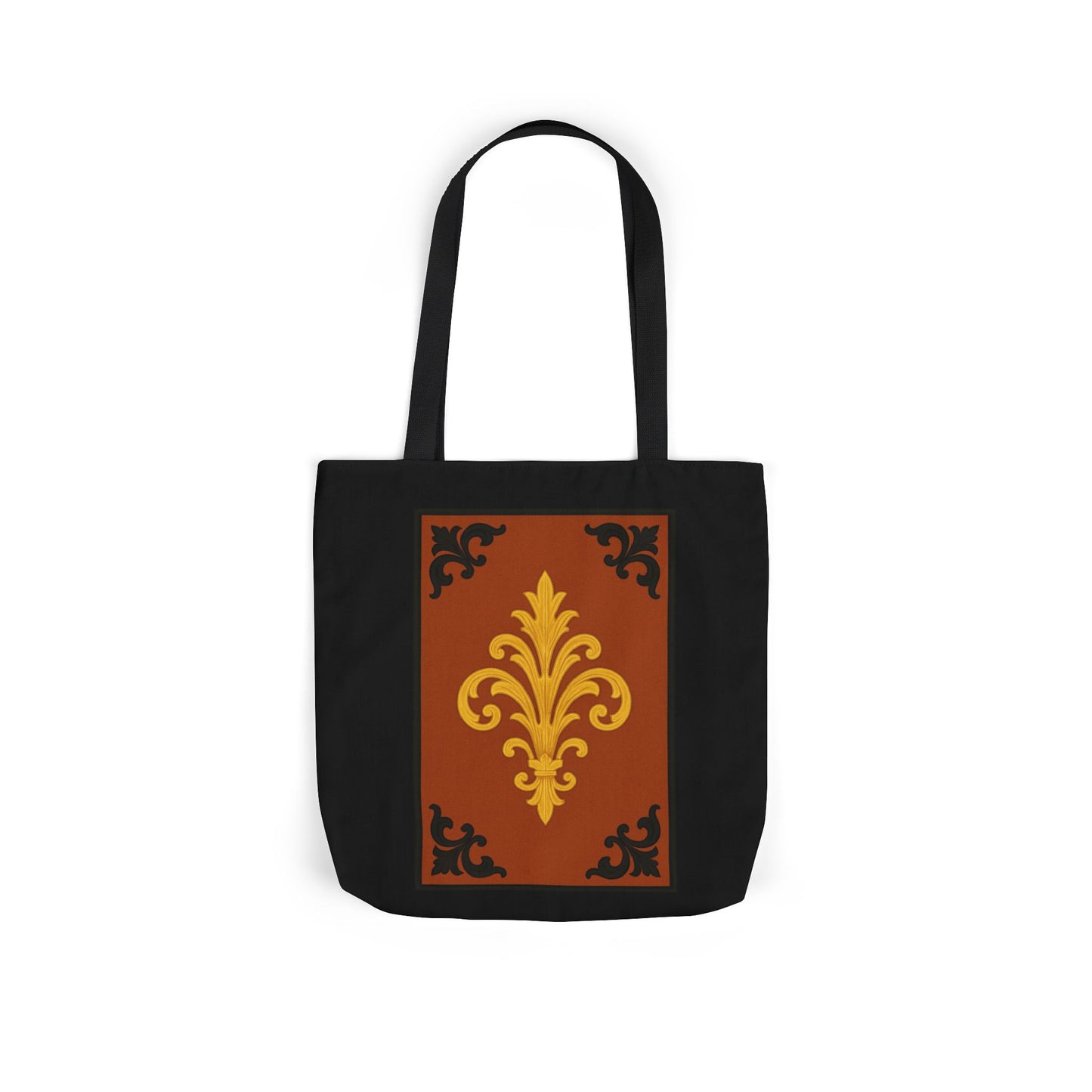Dusk Terracotta Baroque Canvas Tote — Vintage Baroque Pattern