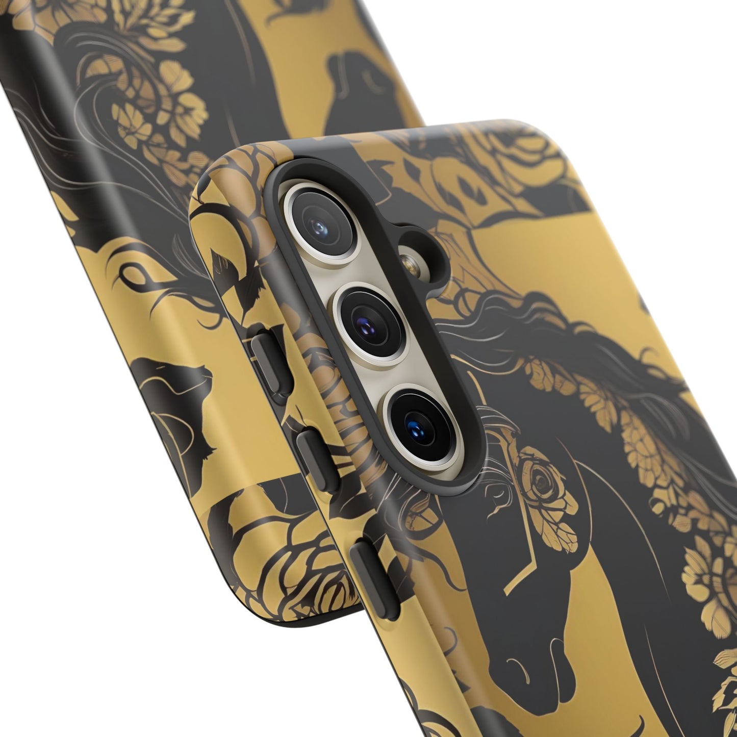 Phone Case - Elegant Horse & Roses Design