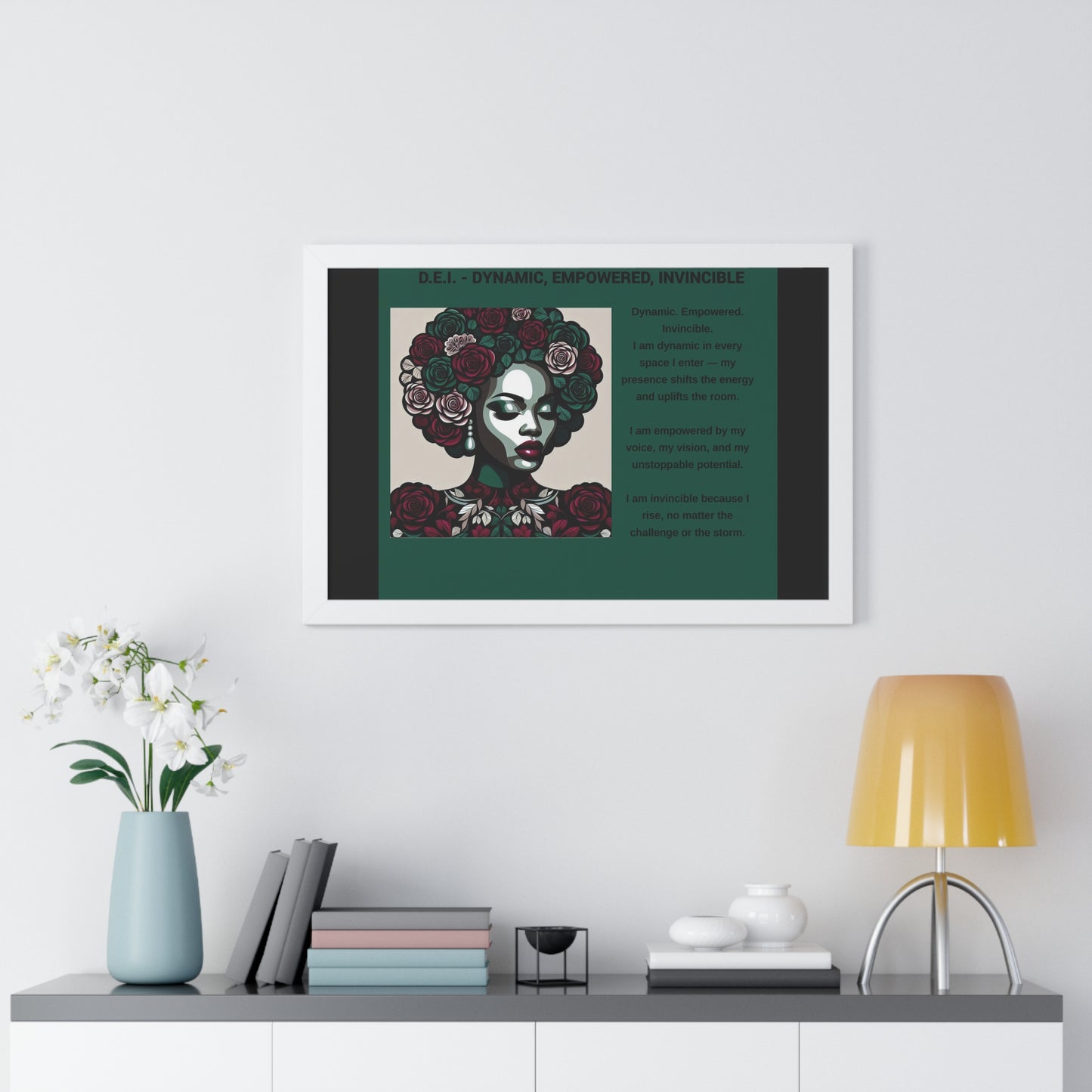 Empowered Woman Framed Poster - Dynamic, Empowered, Invincible Decor for Inspiration