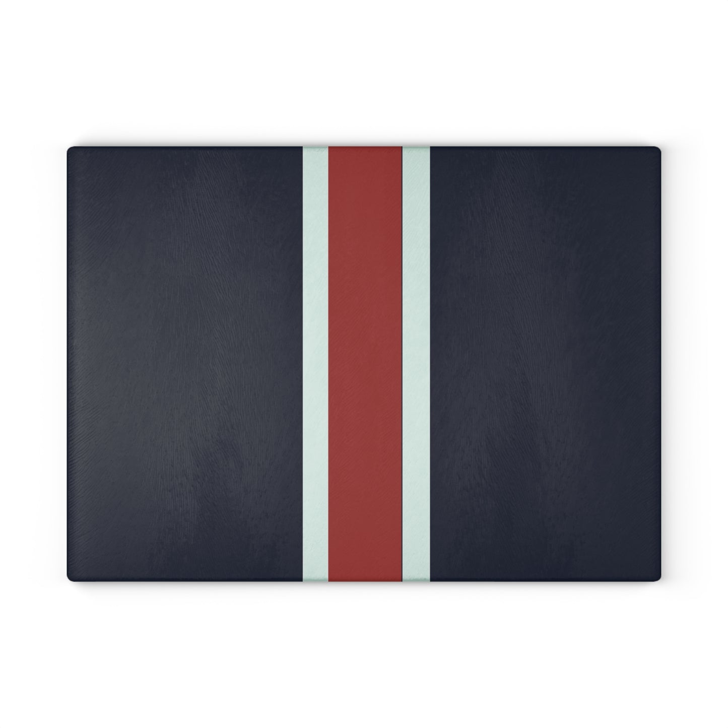 Lunar Midnight & Red-White Striped Stylish Glass Cutting Board – Modern Kitchen Decor, Gift for Housewarming, Wedding, Anniversary