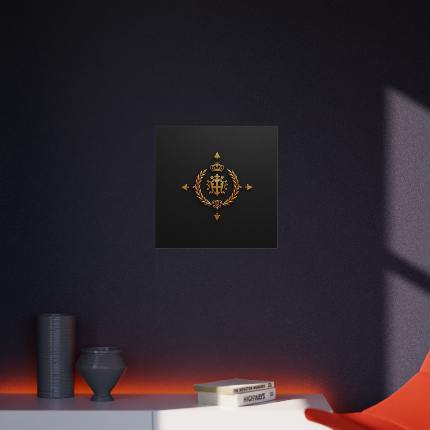 Elegant Foam Board Wall Art, Luxury Home Decor, Royal Crest Display, Office Decoration, Unique Gift Idea, Modern Wall Decor - Gold Crest