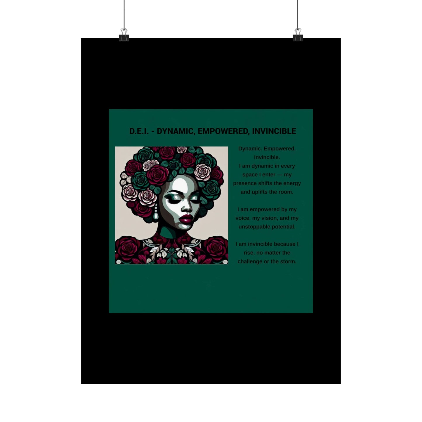 Empowered Feminine Wall Art Poster - Dynamic, Empowered & Invincible Design