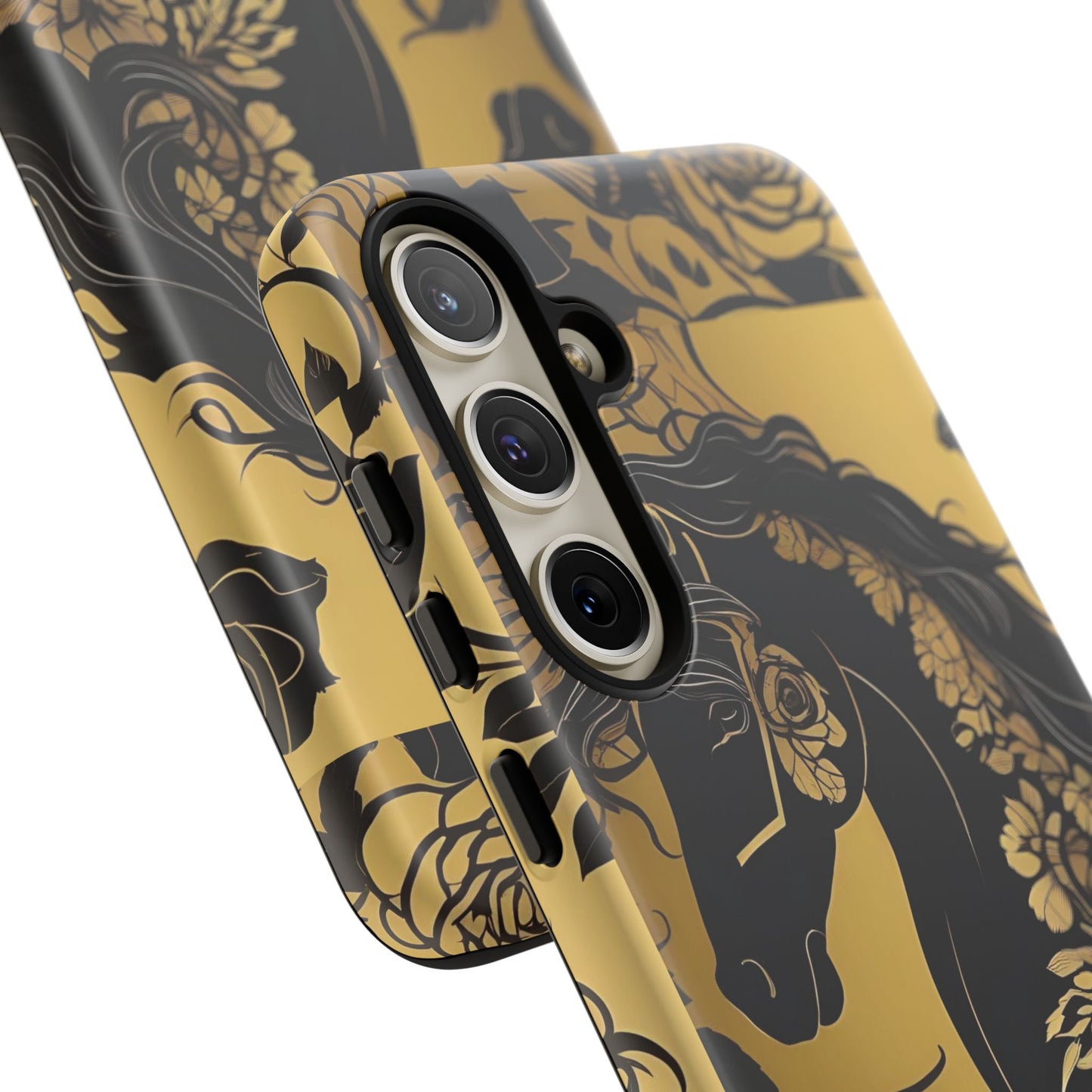 Phone Case - Elegant Horse & Roses Design