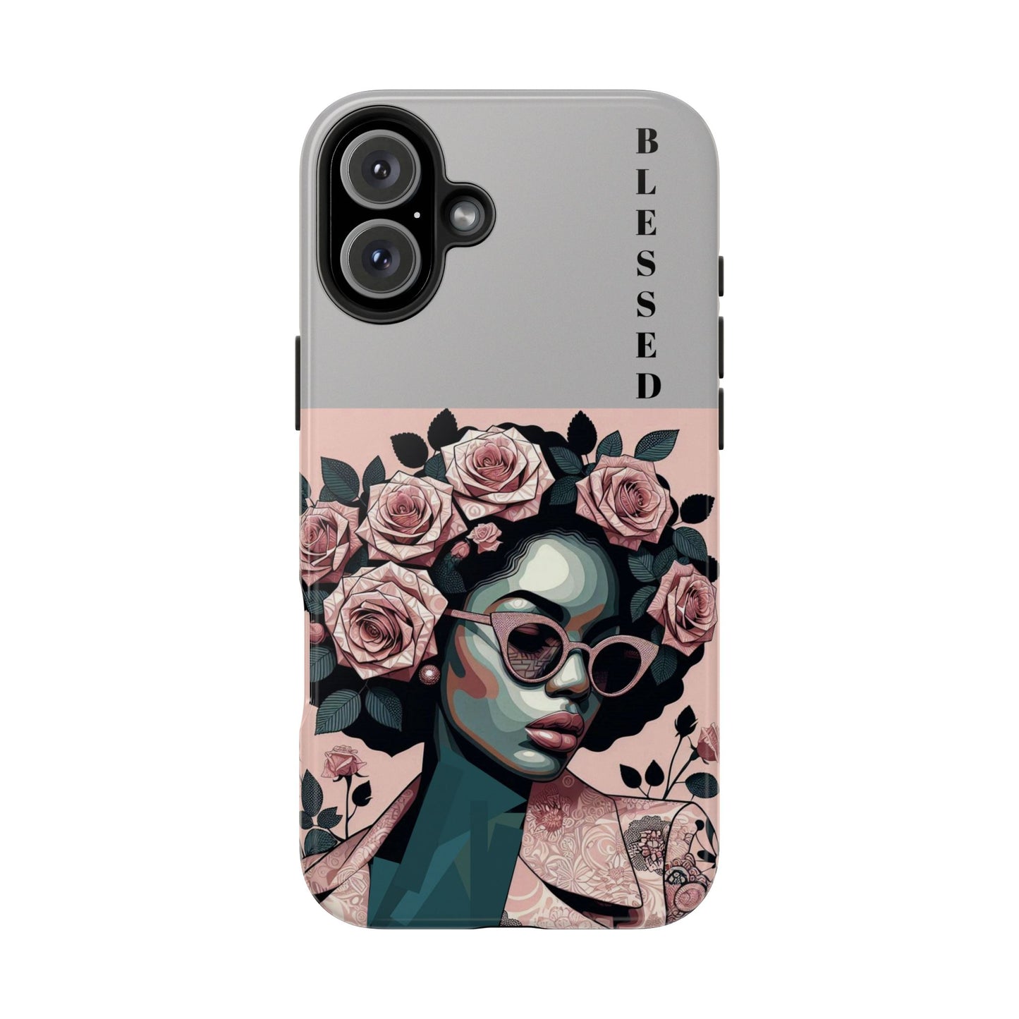 Blessed Floral Tough Phone Cases | Unique Gift for Her, Gift for Mom, Stylish Protection, Birthday Present, Black Girl Art