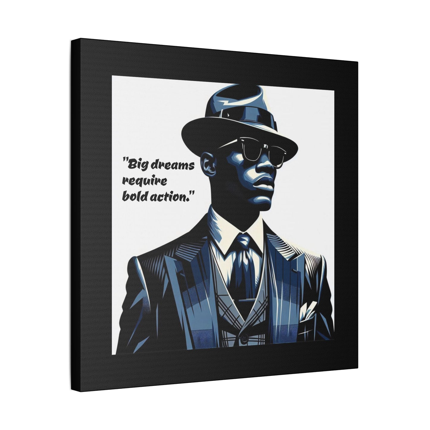 Afro Art Print Canvas, Wall Decor, Satin Stretched Canvas, African American Art, Office Decor, Home Decor - "Big dreams require bold action."