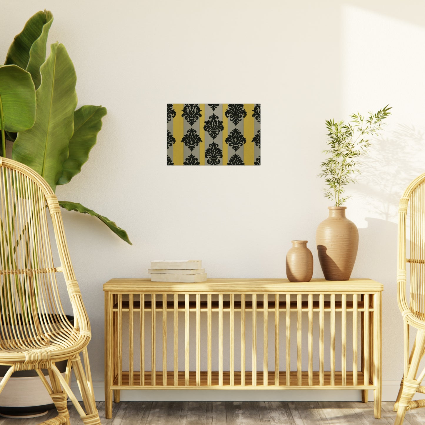 Stylish Foam Board, Elegant Decor Display, Home Office Organization, Craft Projects, Wedding Decor - Silver & Gold Striped Black Baroque